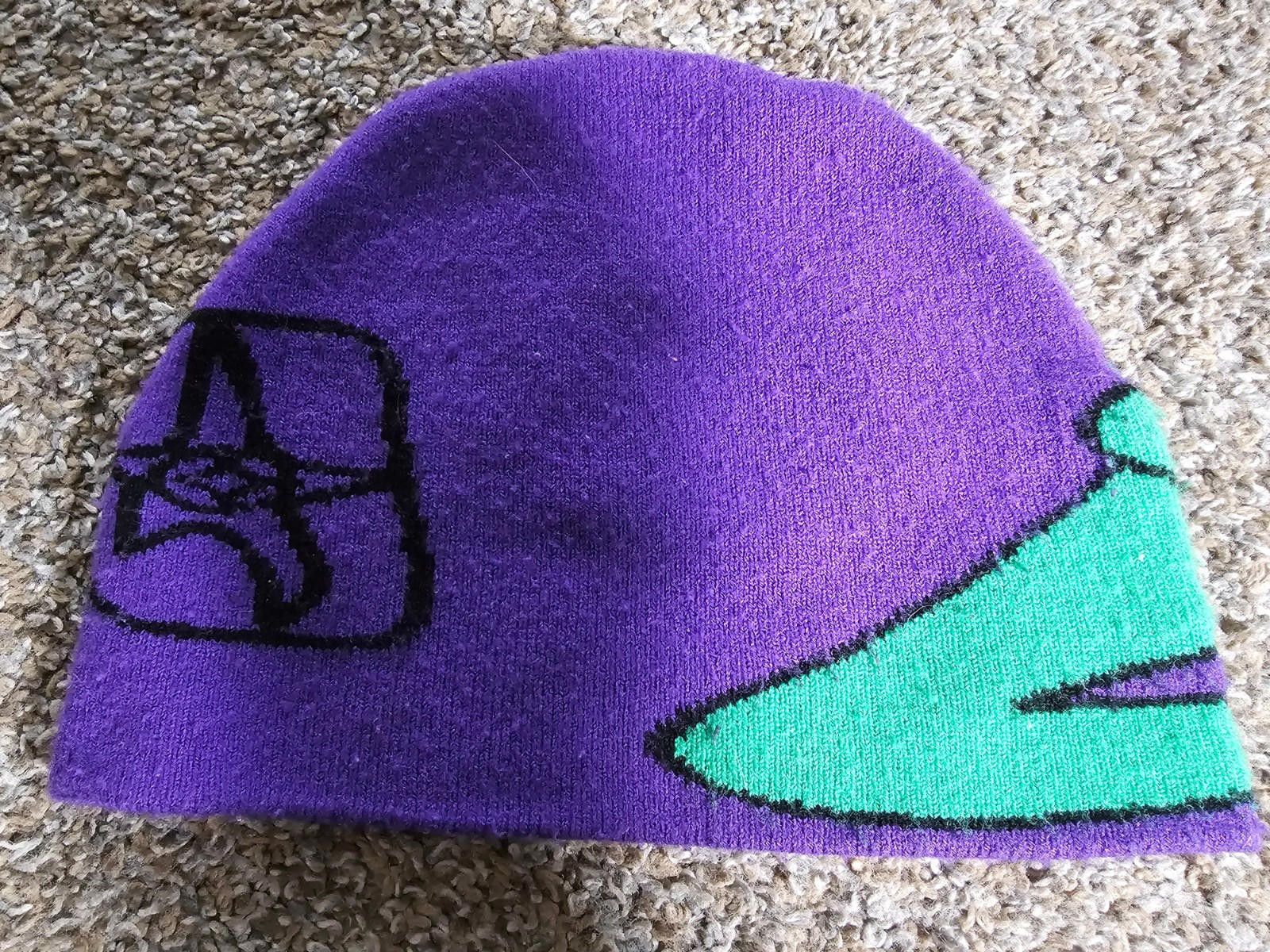 The Unbranded Brand Purple Winter Beanie Hat Alien Dog Sword Size ONE SIZE - 2 Thumbnail