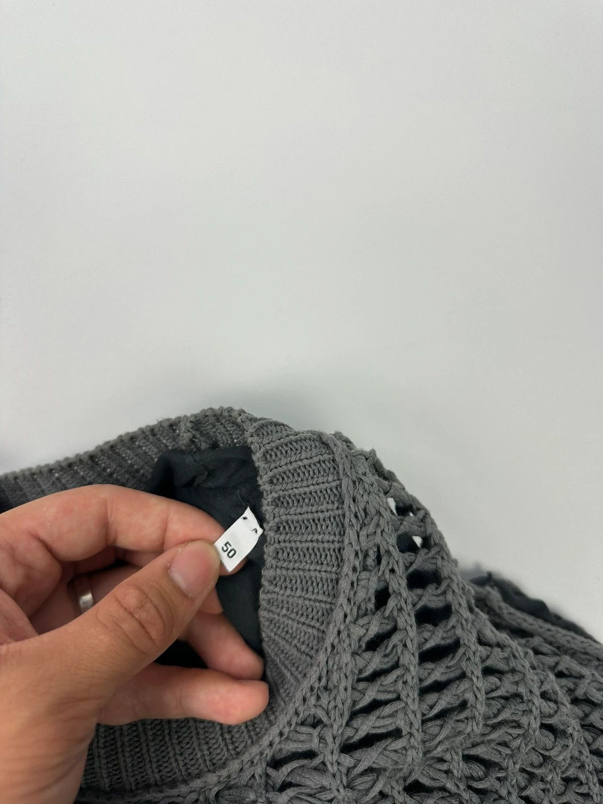 Dolce & Gabbana Dolce & Gabbana 00’s Net Double Layer Knit Grey Sweater Size US L / EU 52-54 / 3 - 11 Thumbnail