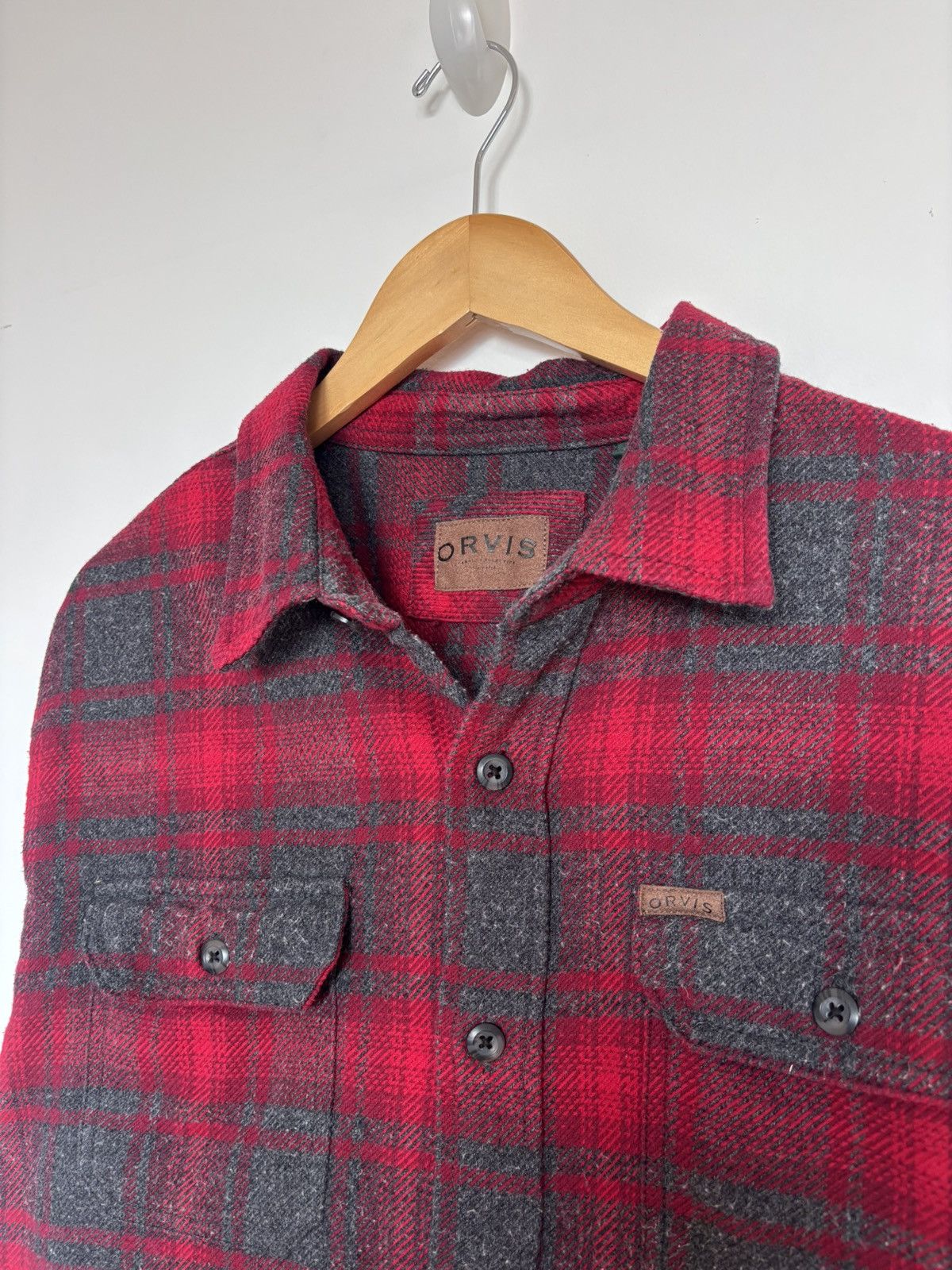 Orvis Orvis Red Gray Plaid Fleece Lined Flannel Shirt Jacket XXL Size US XXL / EU 58 / 5 - 2 Thumbnail