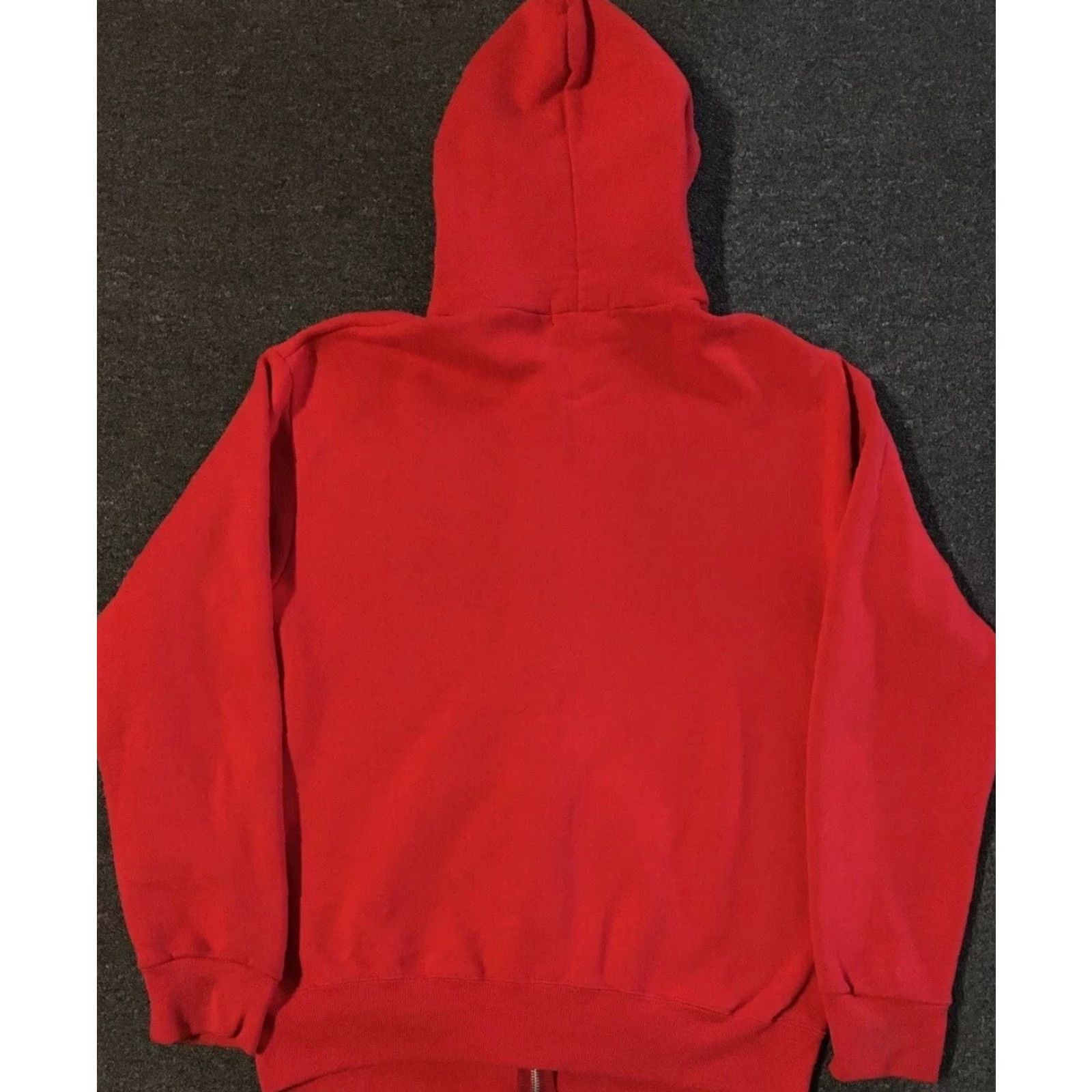 IDEA VINTAGE Trucker Hoodie L USA Red Zip Up 80s 90s Grunge Skate Surf Punk Biker Track & Field Made in USA Mens Sweatshirt Full Zip Size US L / EU 52-54 / 3 - 7 Thumbnail