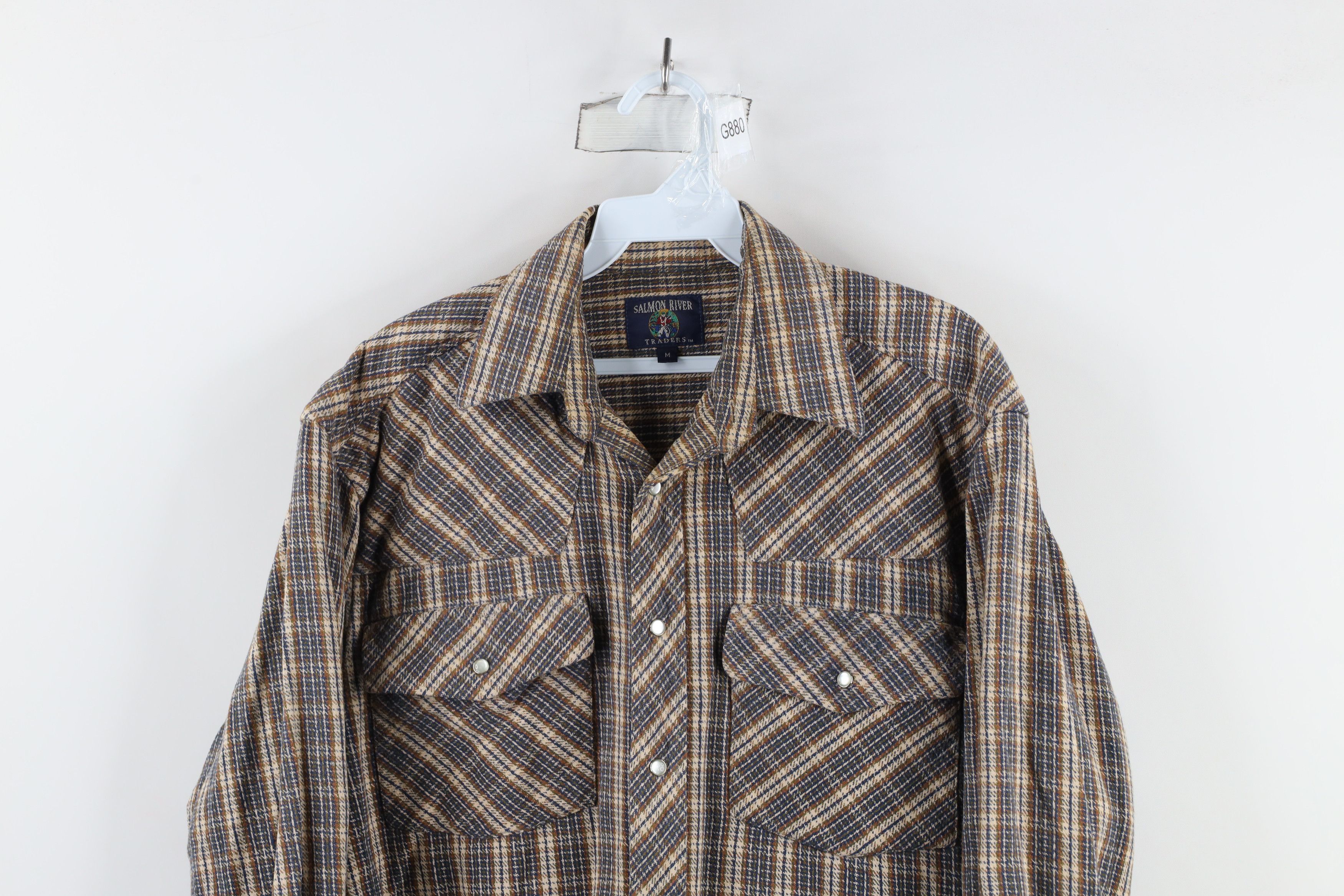 Vintage Vintage 90s Streetwear Flannel Snap Button Shirt Plaid Size US M / EU 48-50 / 2 - 2 Thumbnail
