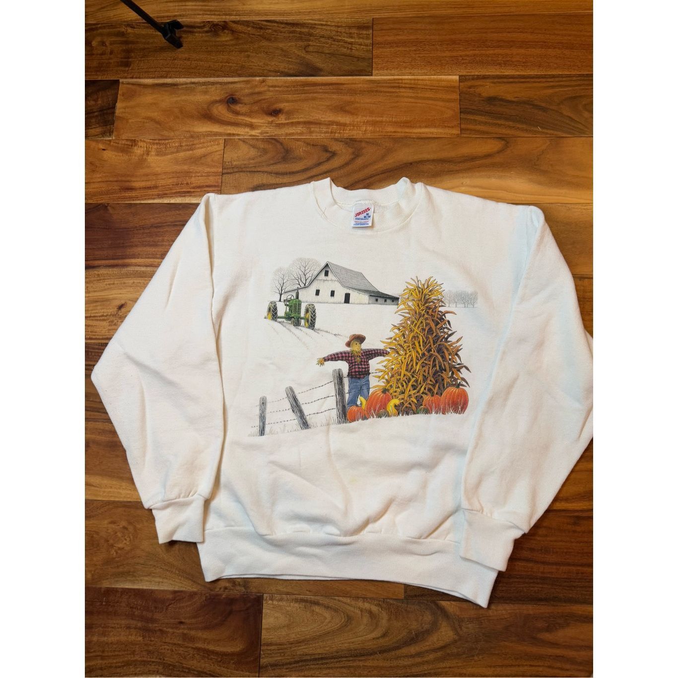 Vintage Size M - Vintage 1990s Jerzees Fall Scarecrow Cute Pumpkin S Size US M / EU 48-50 / 2 - 1 Thumbnail