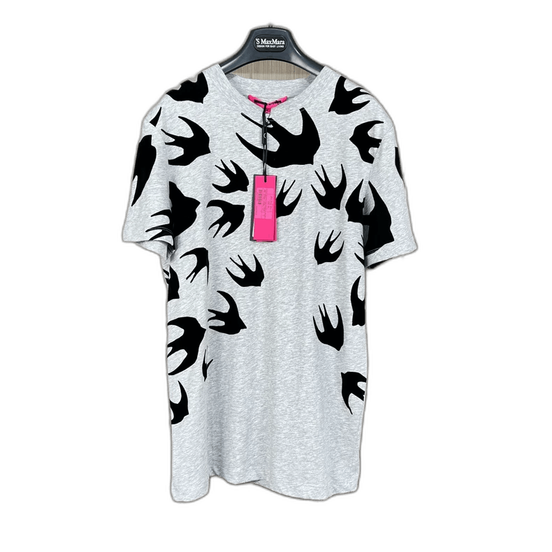 Alexander McQueen Short Sleeve T-Shirt with Swallows