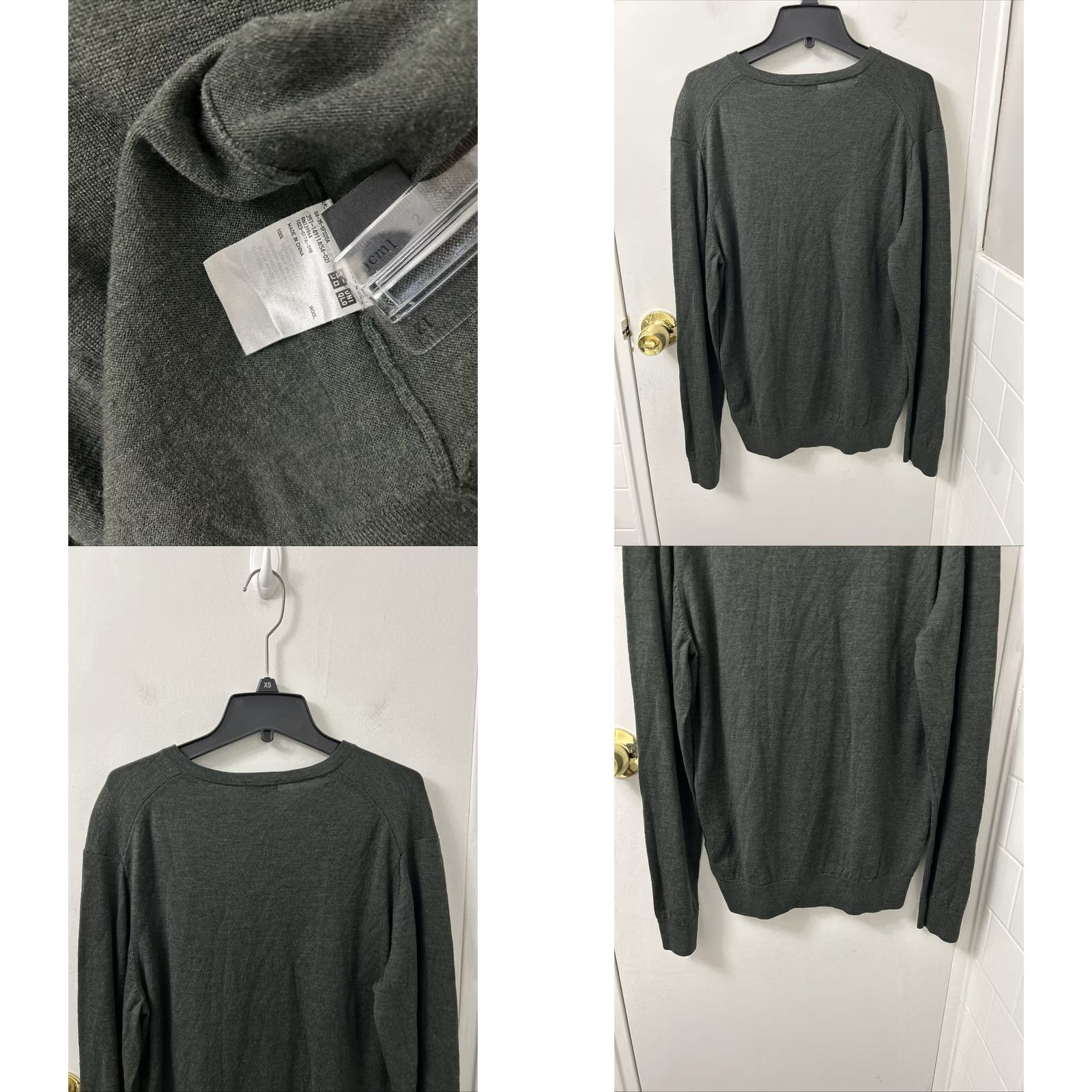 Uniqlo Uniqlo Mens Sweater Size L Gray 100% Wool V-Neck Pullover Sweatshirt L/S Size US L / EU 52-54 / 3 - 8 Thumbnail