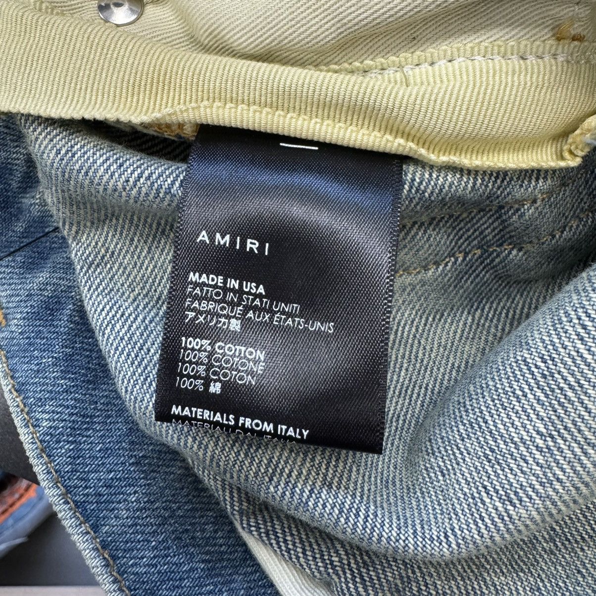 Amiri Amiri Blue Relaxed Boro Repair Jeans Size US 33 - 6 Thumbnail