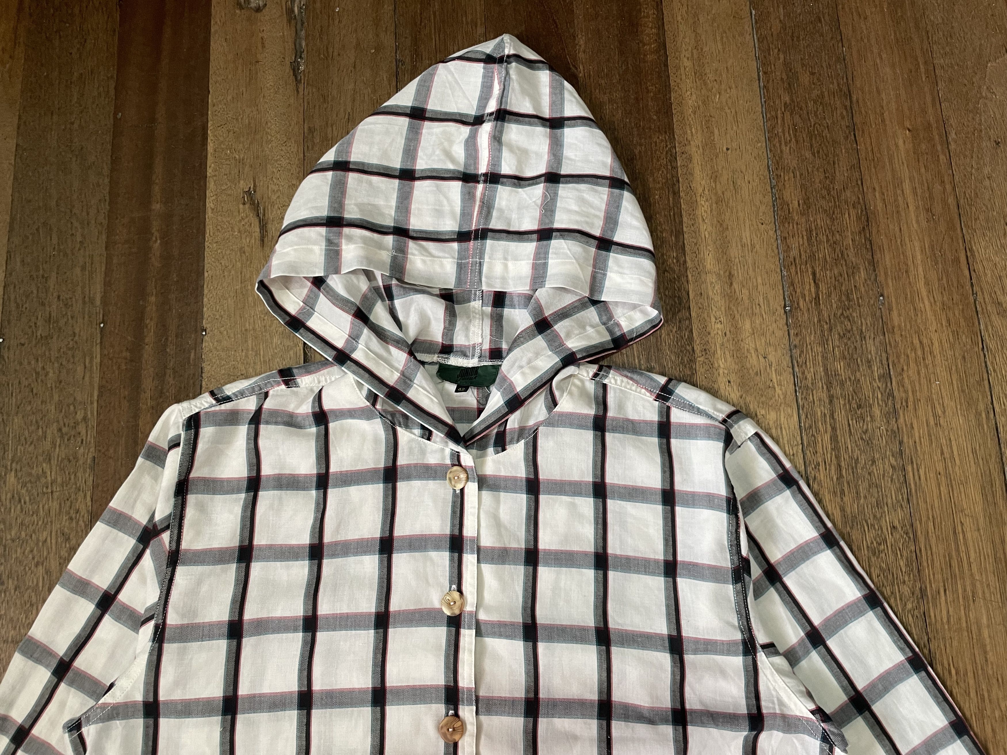 Jean Paul Gaultier × Vintage Junior Gaultier Flannel Hoodie Size US XS / EU 42 / 0 - 2 Thumbnail