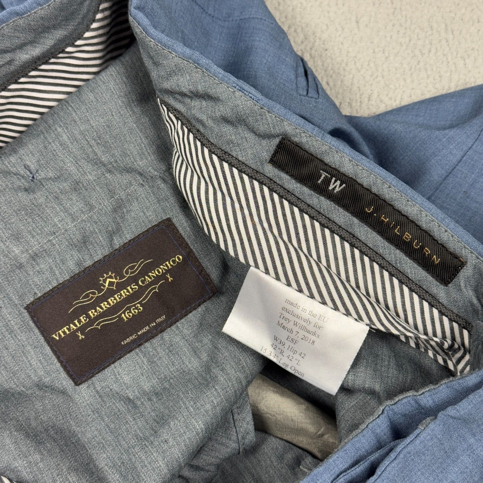 J.Hilburn J. Hilburn Trousers Vitale Barberis Canonico Wool Grey 38x31 Size US 38 / EU 54 - 8 Thumbnail
