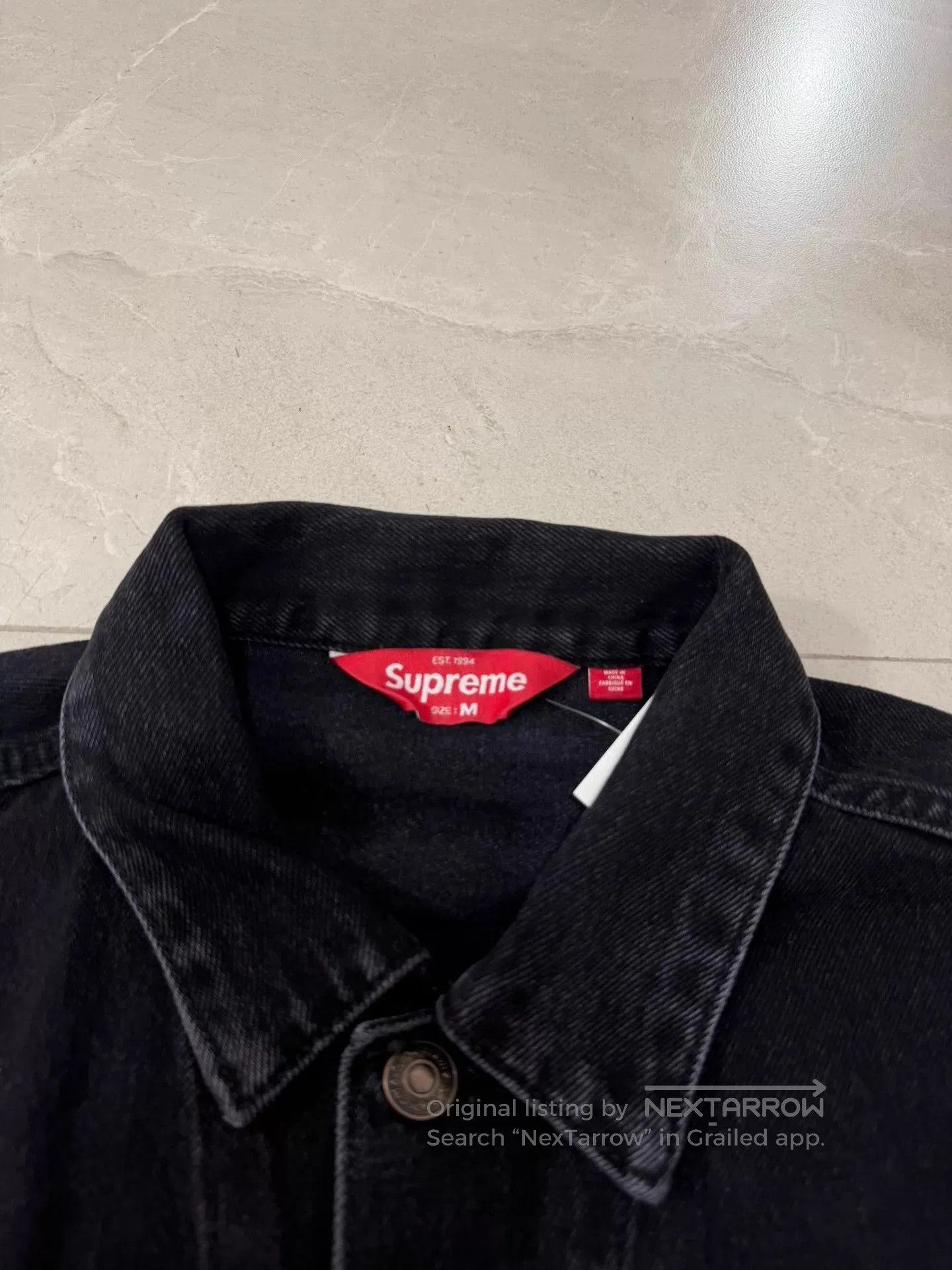 Supreme Black Denim Jacket . Size US M / EU 48-50 / 2 - 3 Thumbnail