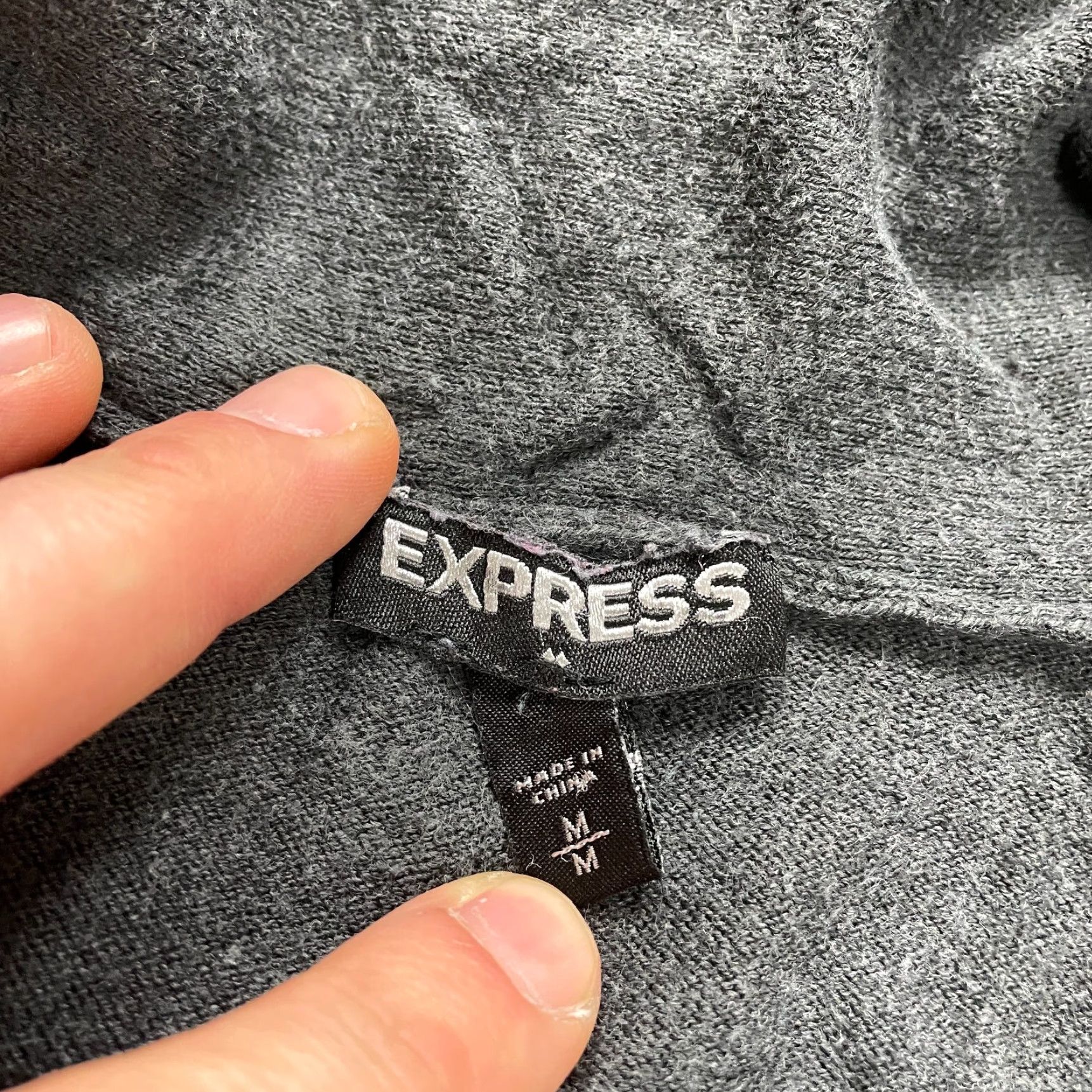 Express Express Cardigan Sweater Womens Medium Gray Knit Business Casual Lightweight Long Sleeve Size M / US 6-8 / IT 42-44 - 3 Thumbnail