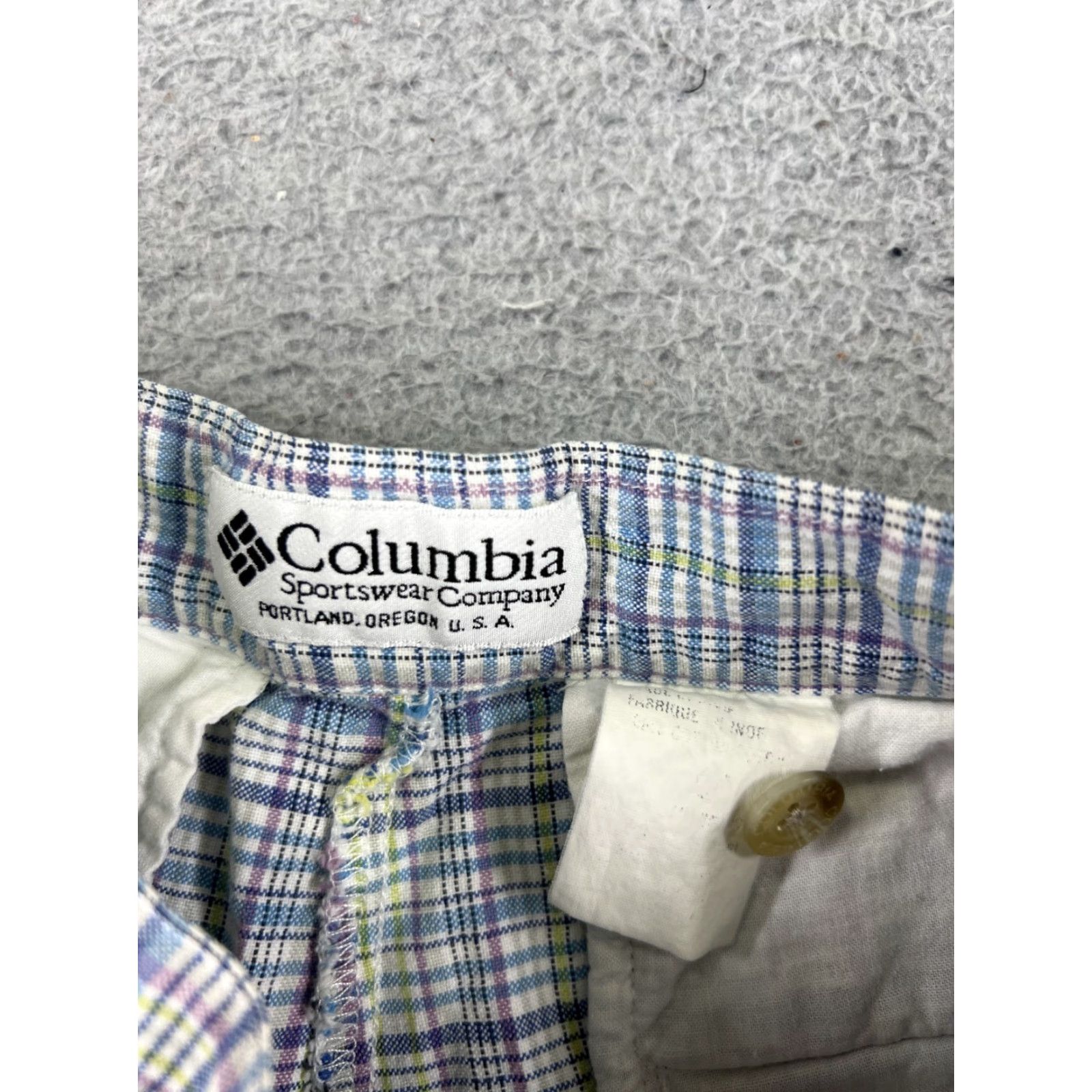 Vintage Columbia Women Skort Blue Plaid Cargo Activewear Golf with Pockets 24 in Waist Regular Size 42" / US 20 - 3 Thumbnail