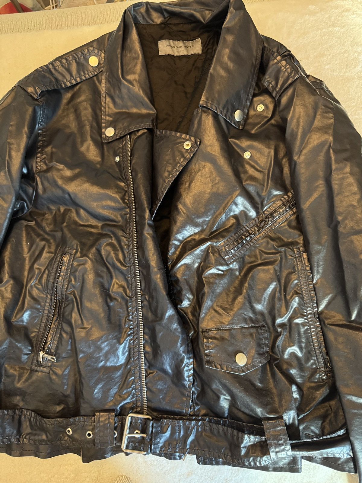 Dries Van Noten Dries Van Noten Black Biker Jacket Size US M / EU 48-50 / 2 - 2 Thumbnail