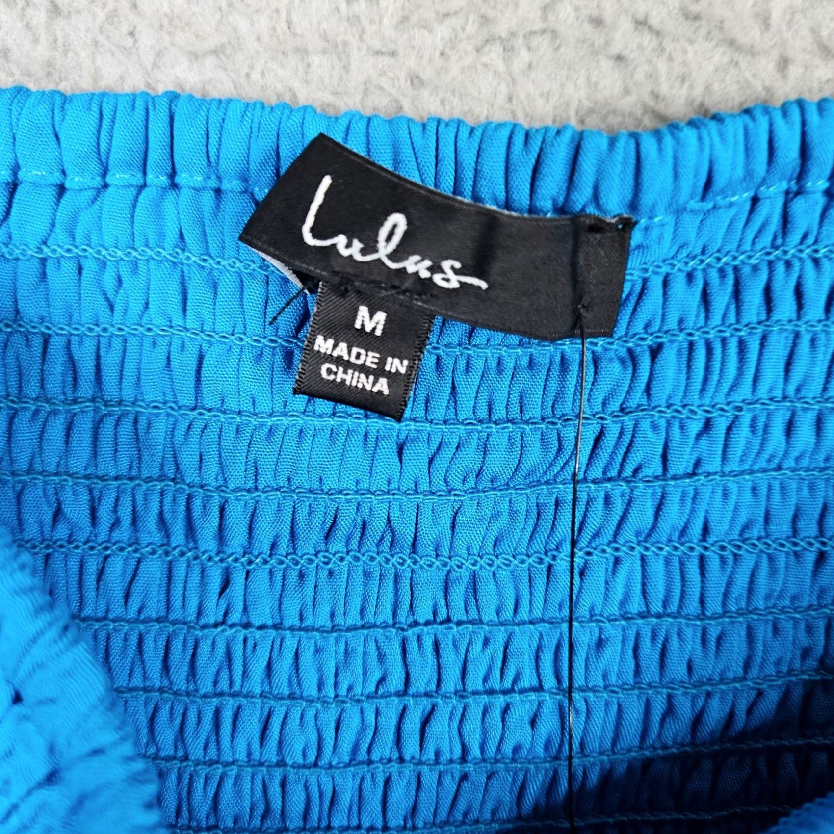 Lulus Lulu's Seaside to Shore Turquoise blue Women's Cropped Top M NEW Cropped top Shirt Crew? Size M / US 6-8 / IT 42-44 - 4 Thumbnail