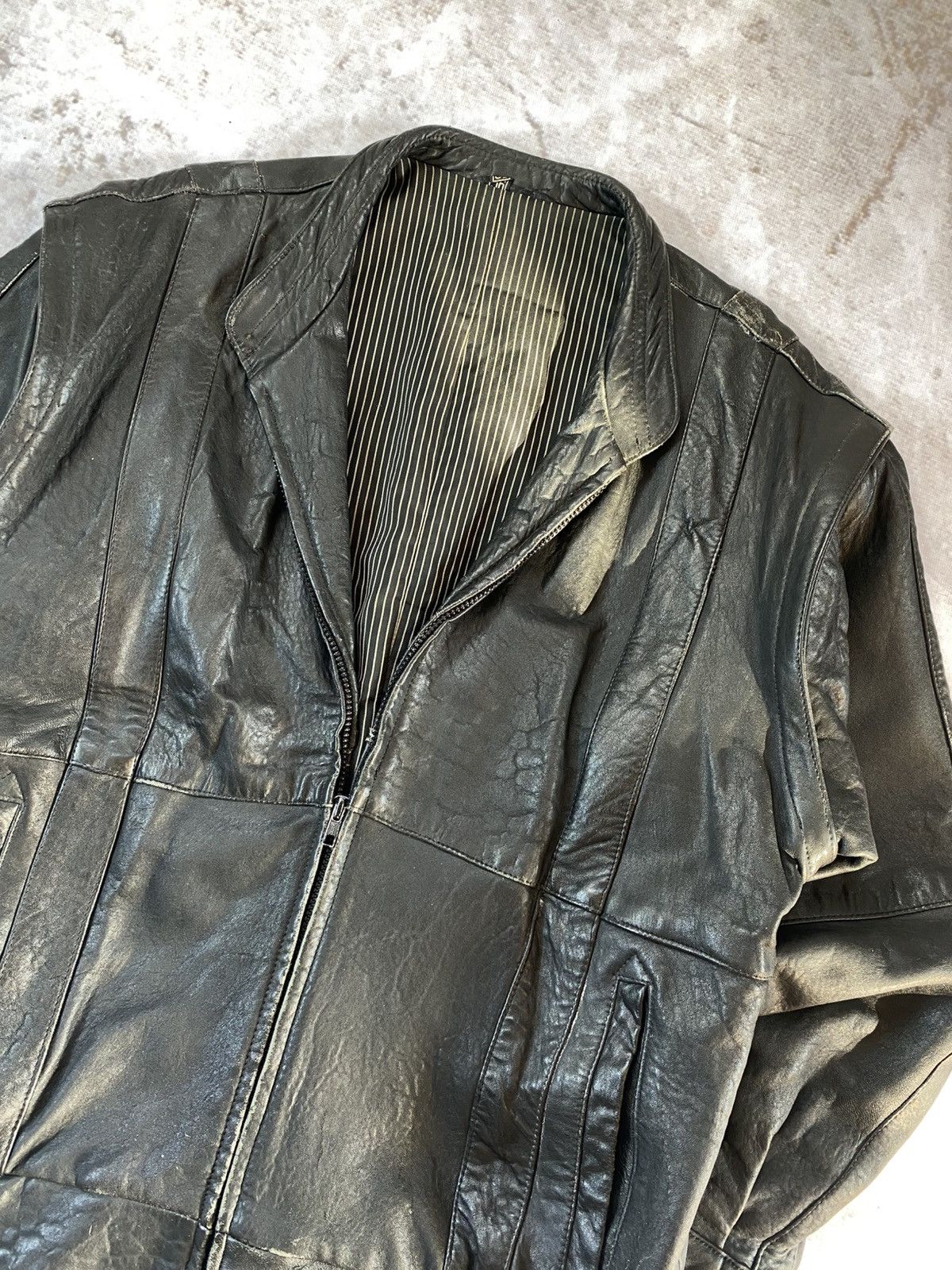 Genuine Leather × Vintage 90s Vintage Transformer Leather Jacket / Vest Size US XL / EU 56 / 4 - 4 Thumbnail