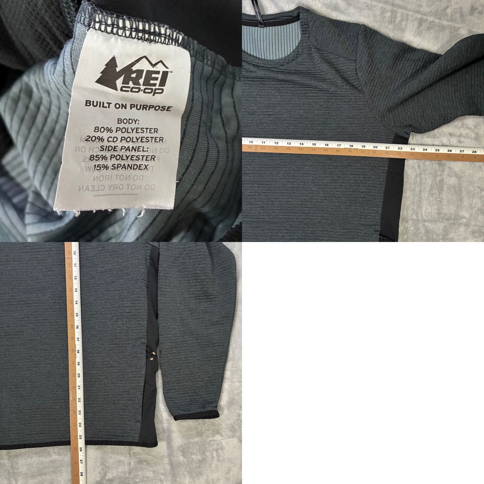 Vintage REI Co Op Charcoal Gray L Textured Crew Neck Long Sleeve Pullover Top Men's Size US L / EU 52-54 / 3 - 8 Thumbnail