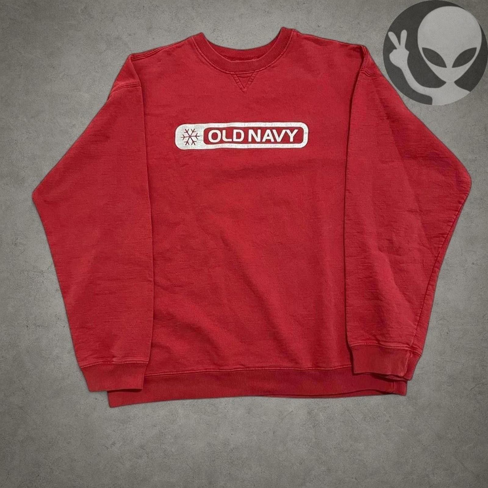 Old Navy Vintage Old Navy Snowflake Spell Out Crewneck Red XL Size US XL / EU 56 / 4 - 1 Thumbnail