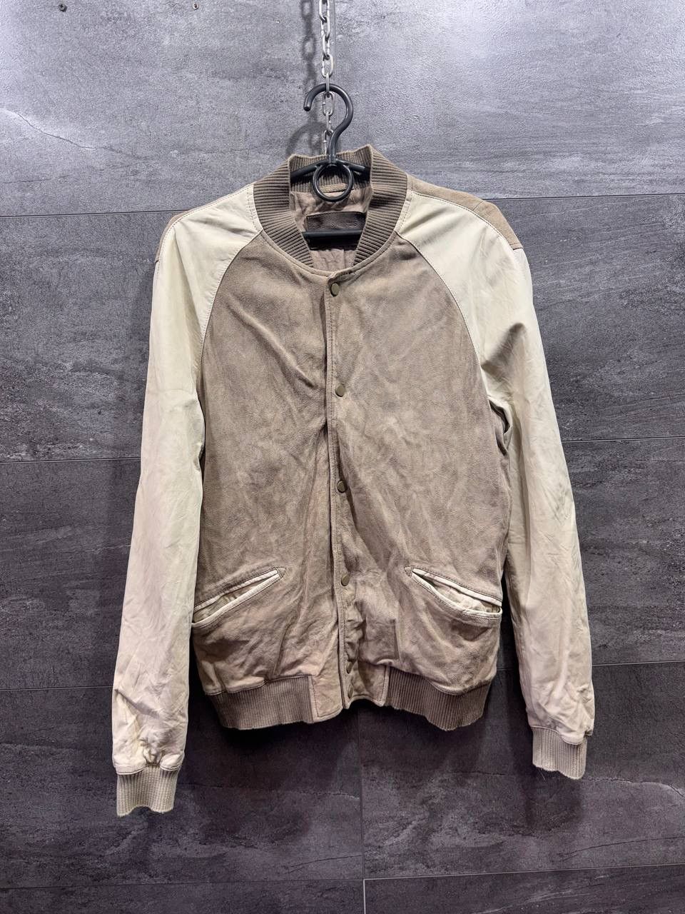 Allsaints Mens Vintage Allsaints Suede Leather Academy Bomber Jacket Size US M / EU 48-50 / 2 - 1 Thumbnail