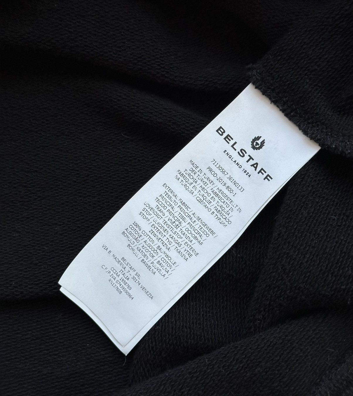 Belstaff Belstaff Men’s Black Crewneck Sweatshirt Big Logo Size XL Size US XL / EU 56 / 4 - 6 Thumbnail
