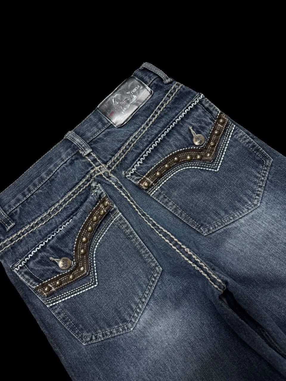 Tornado Mart SUPER BAGGY 90s Style Fubu Mudwash Wide Studded Jeans Size US 26 / EU 42 - 17 Thumbnail