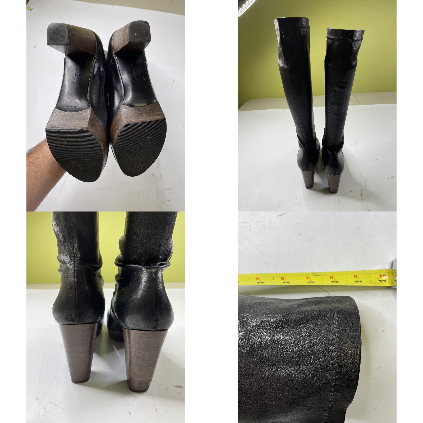 Vintage Robert Clergerie Paris Knee High Boots Black Leather Womens 10B France Size US 10 / IT 40 - 8 Thumbnail