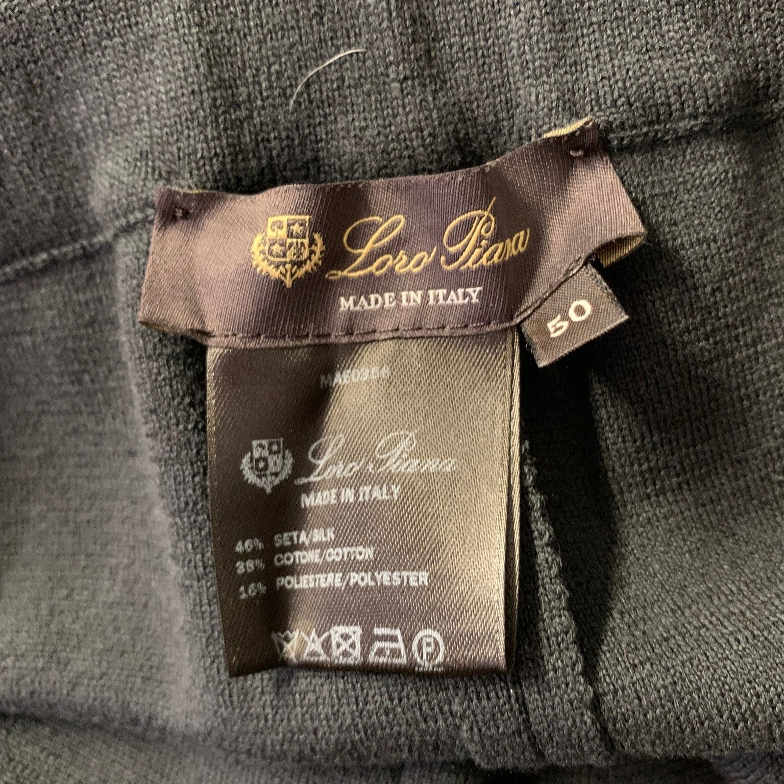 Loro Piana LORO PIANA Size 14 Black Silk Cotton Sweatpant Trousers Size US 34 / EU 50 - 4 Thumbnail