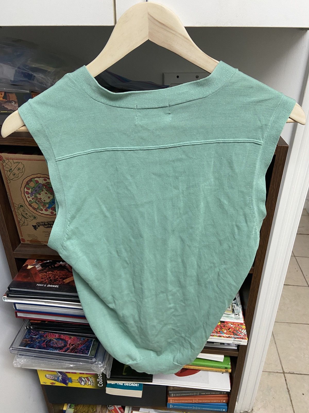 Takeo Kikuchi VTG Takeo Kikuchi Mint Green Textured Sleeveless Cardigan Size US M / EU 48-50 / 2 - 2 Thumbnail