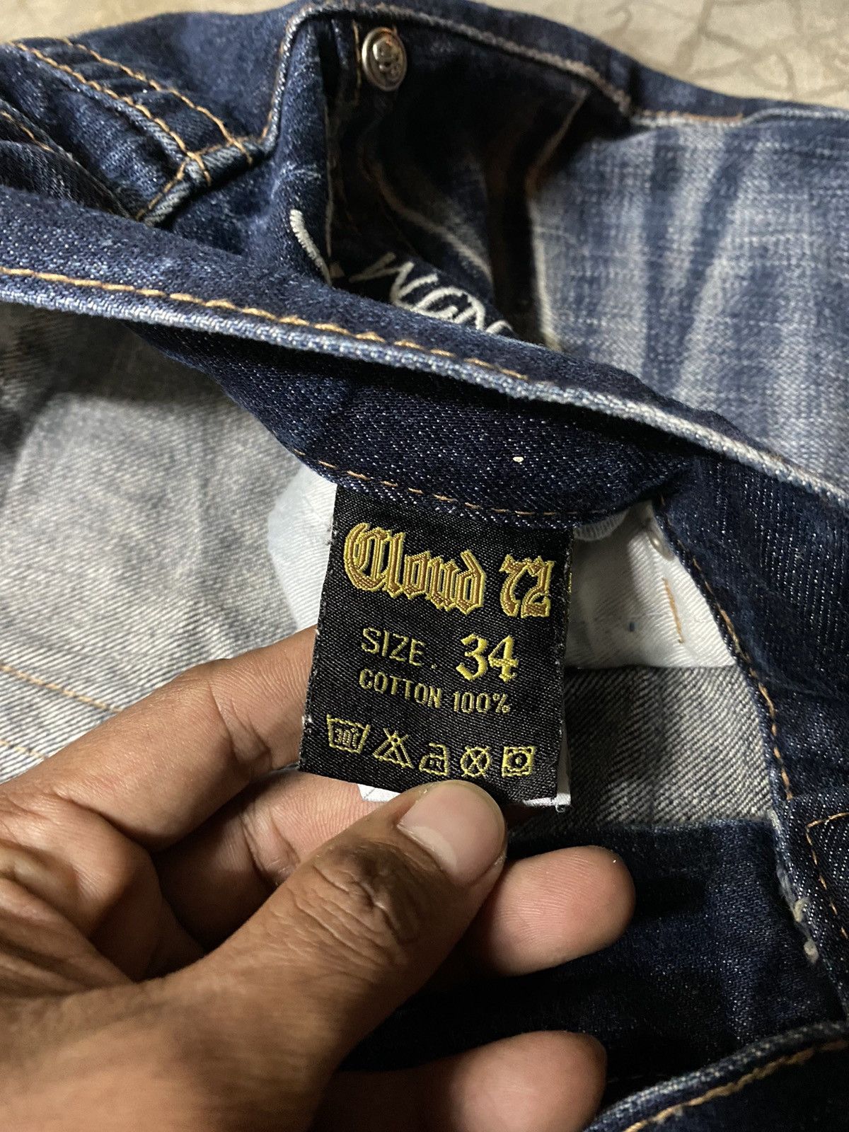 If Six Was Nine × Japanese Brand × Tornado Mart Baggy Jeans Cloud72 Skull Patch Distressed Design Size US 36 / EU 52 - 16 Thumbnail