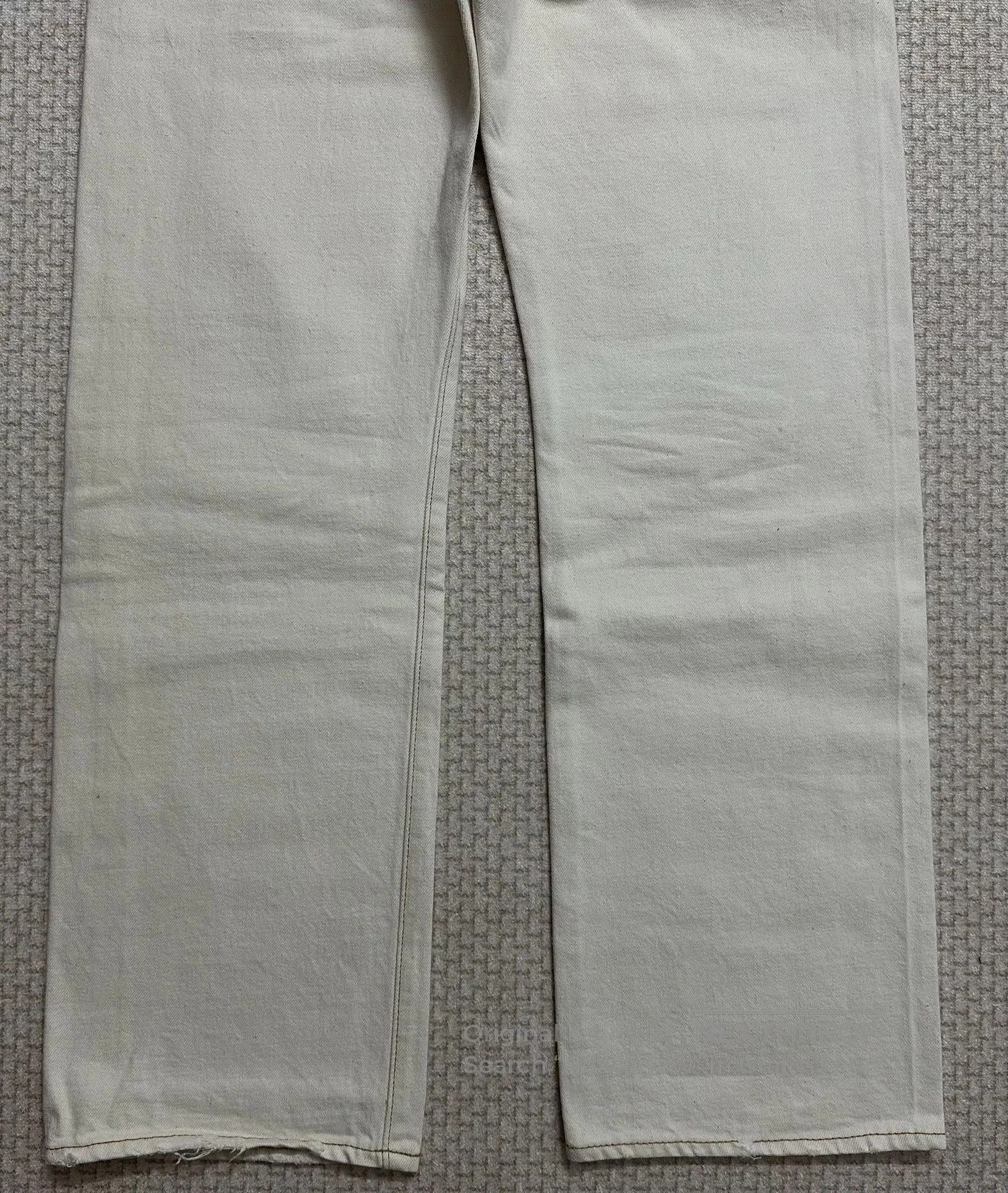 RRL Ralph Lauren RRL Vintage Ivory Distressed Straight Jeans. Size US 32 / EU 48 - 6 Thumbnail