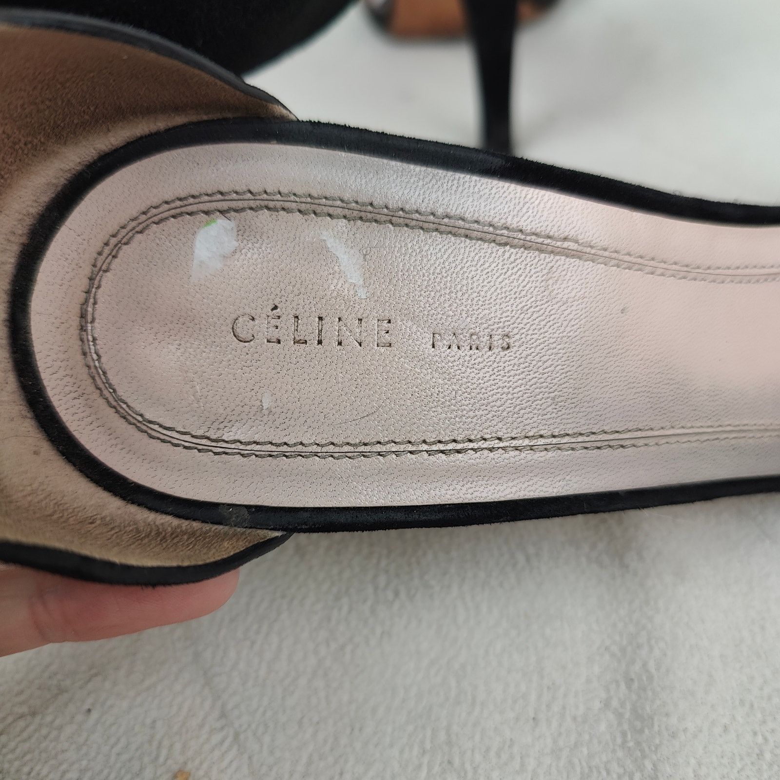 Celine Celine Suede Ankle Wrap Sandals Womens 7.5 37.5 Black Heels Size US 7.5 / IT 37.5 - 9 Thumbnail