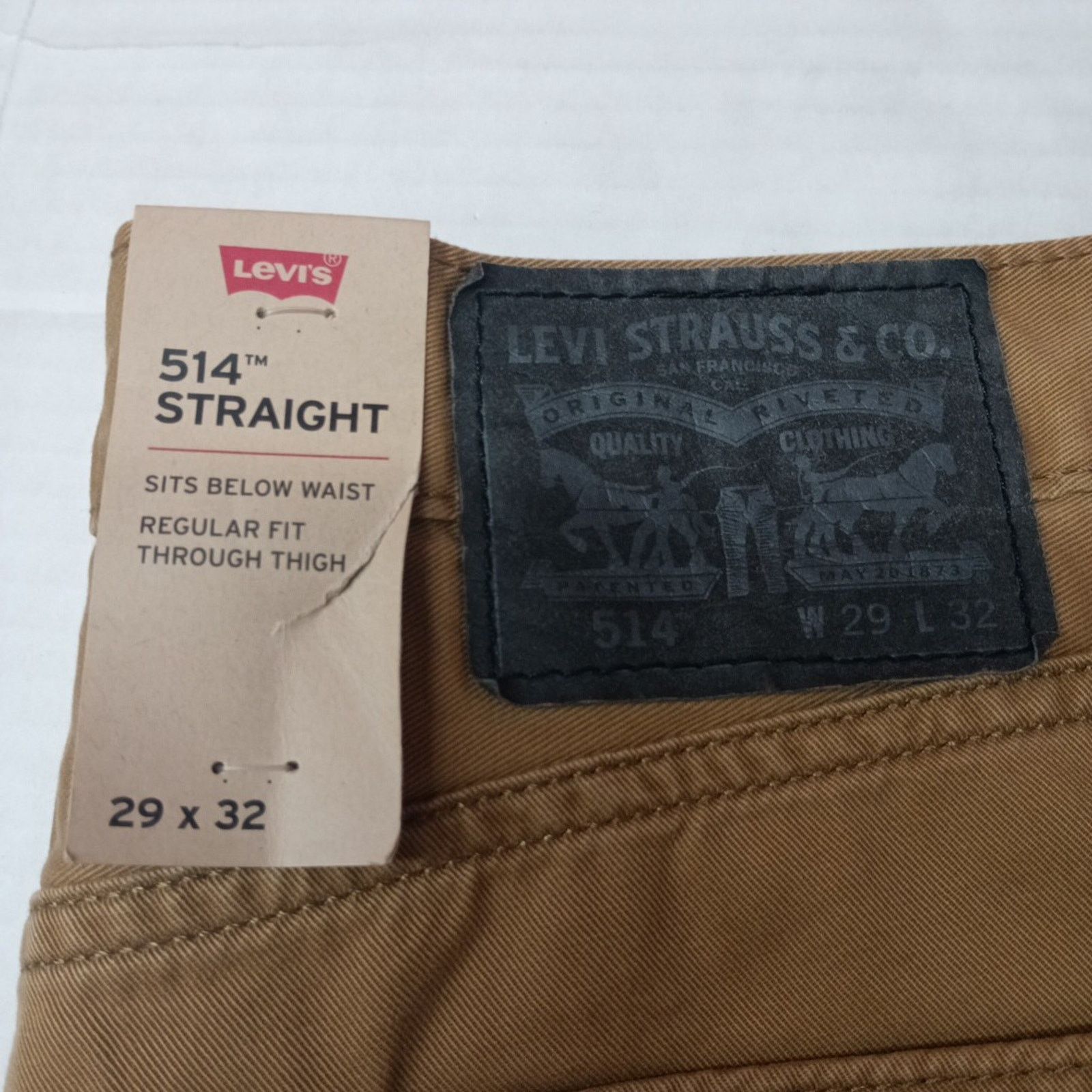 Levi's Levi's 514 Straight Jeans Brown Tan Men’s 29x32 Regular Fit Size US 29 - 2 Thumbnail