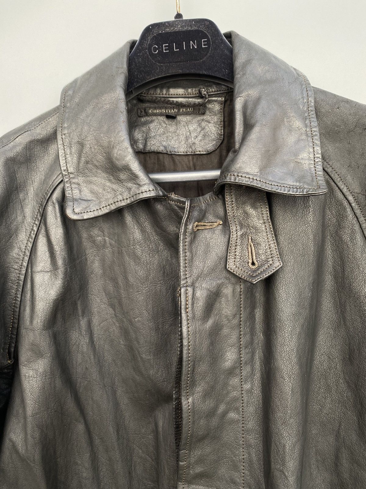 CHRISTIAN PEAU Christian Peau- Waxed Leather Trench Coat Size US M / EU 48-50 / 2 - 4 Thumbnail