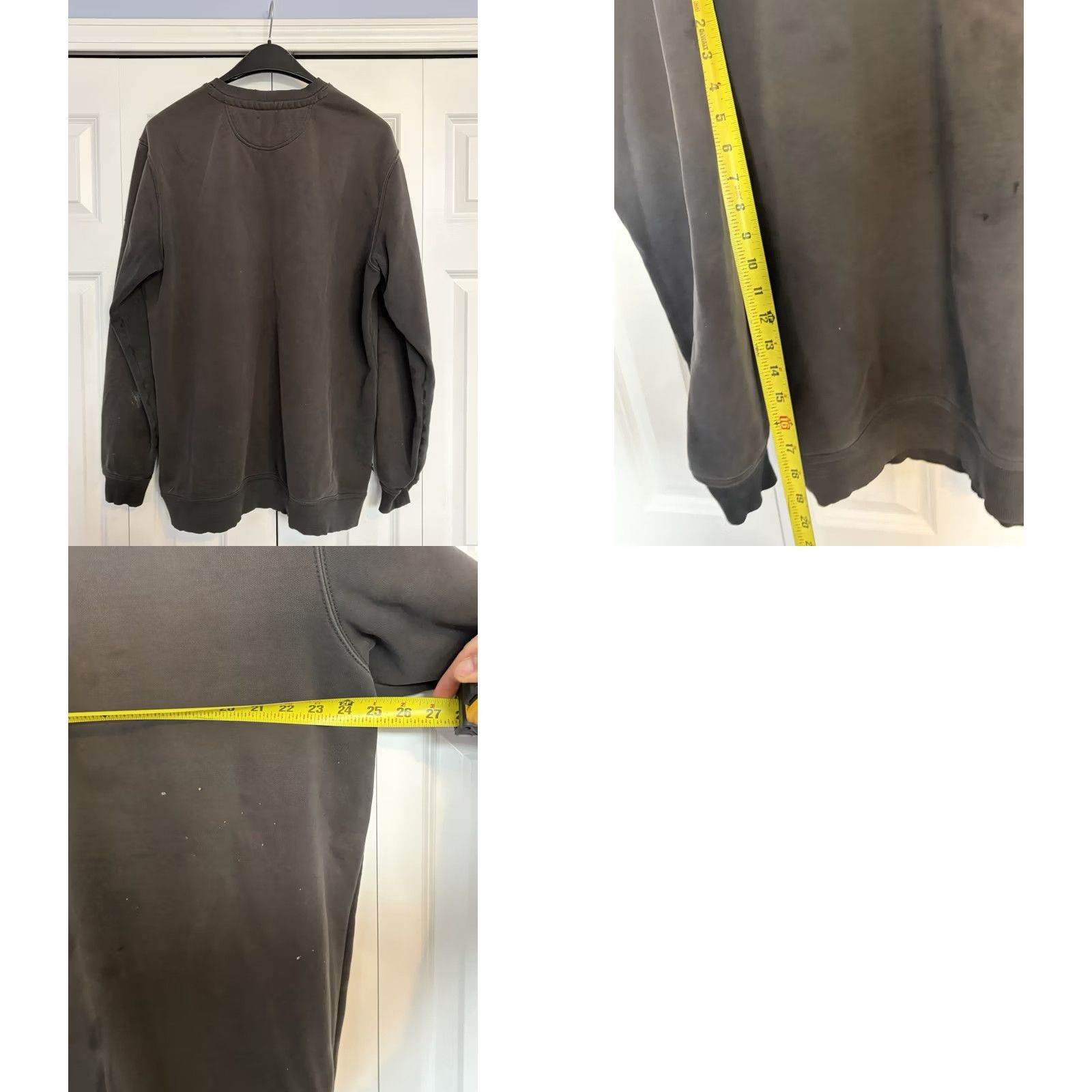 Carhartt Carhartt Mens Sweatshirt Crewneck XL Tall Gray Distressed Original Fit Pullover Long Sleeve Logo Fleece Casual Size US XL / EU 56 / 4 - 8 Thumbnail