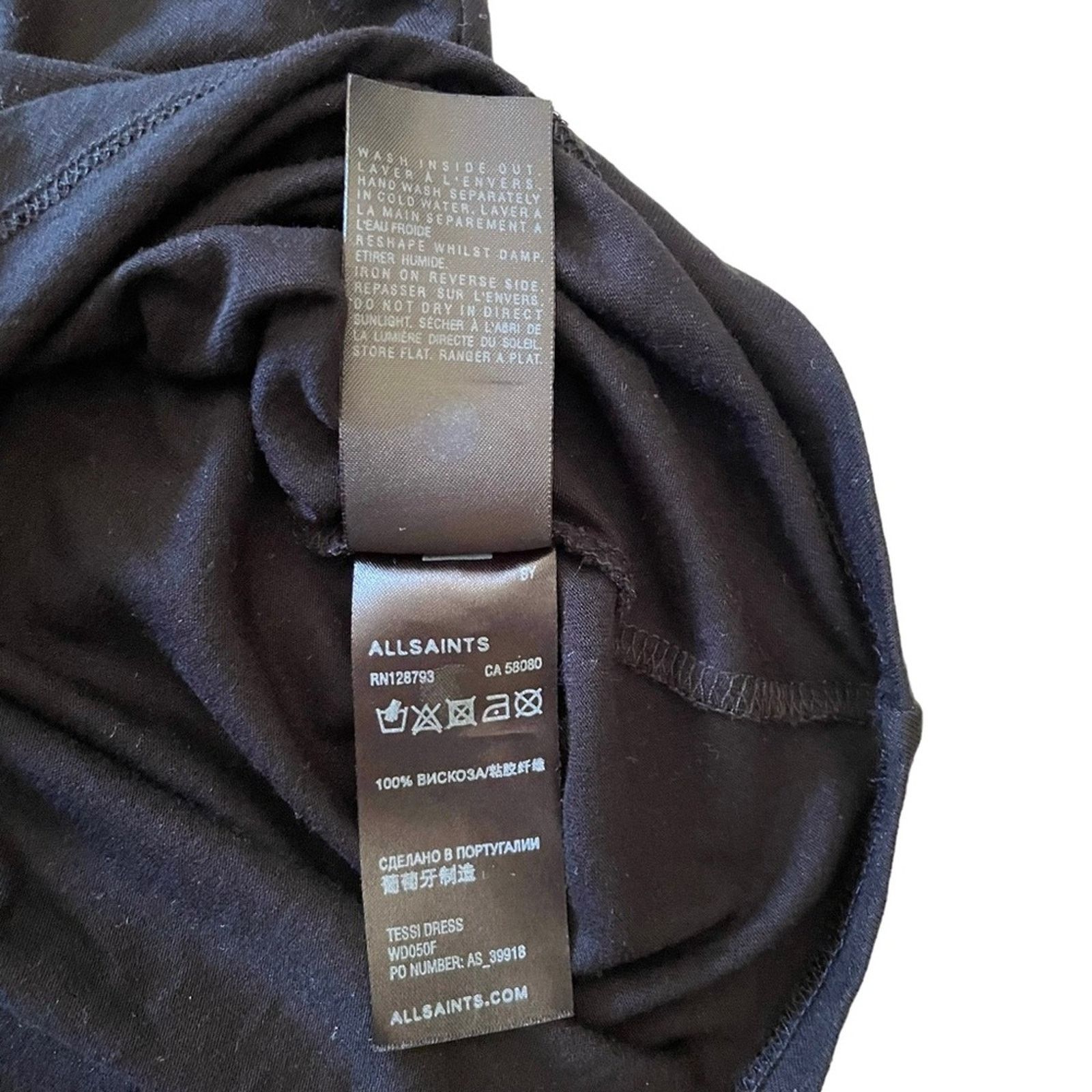 Allsaints Allsaints Tessi Black Asymmetrical Mini Dress Size S / US 4 / IT 40 - 5 Thumbnail