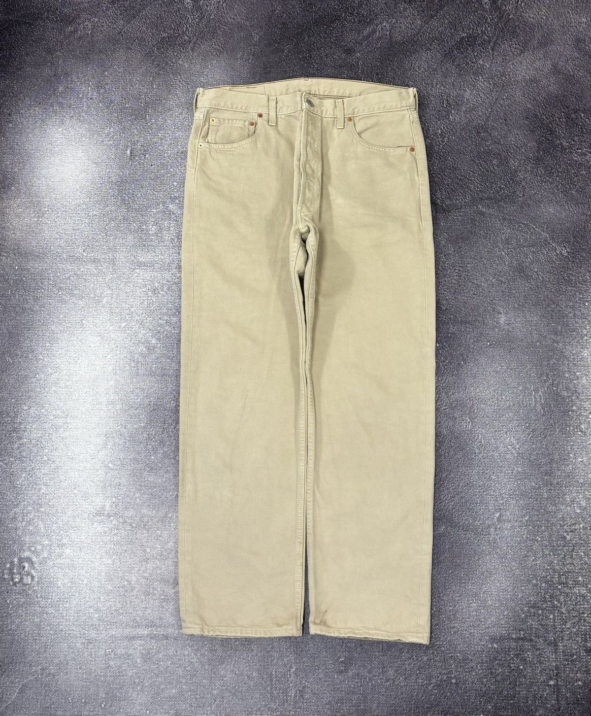 Levi's Vintage 90s Levi’s 501 Cream Custom Snake Hype Denim Jeans Size US 36 / EU 52 - 2 Thumbnail