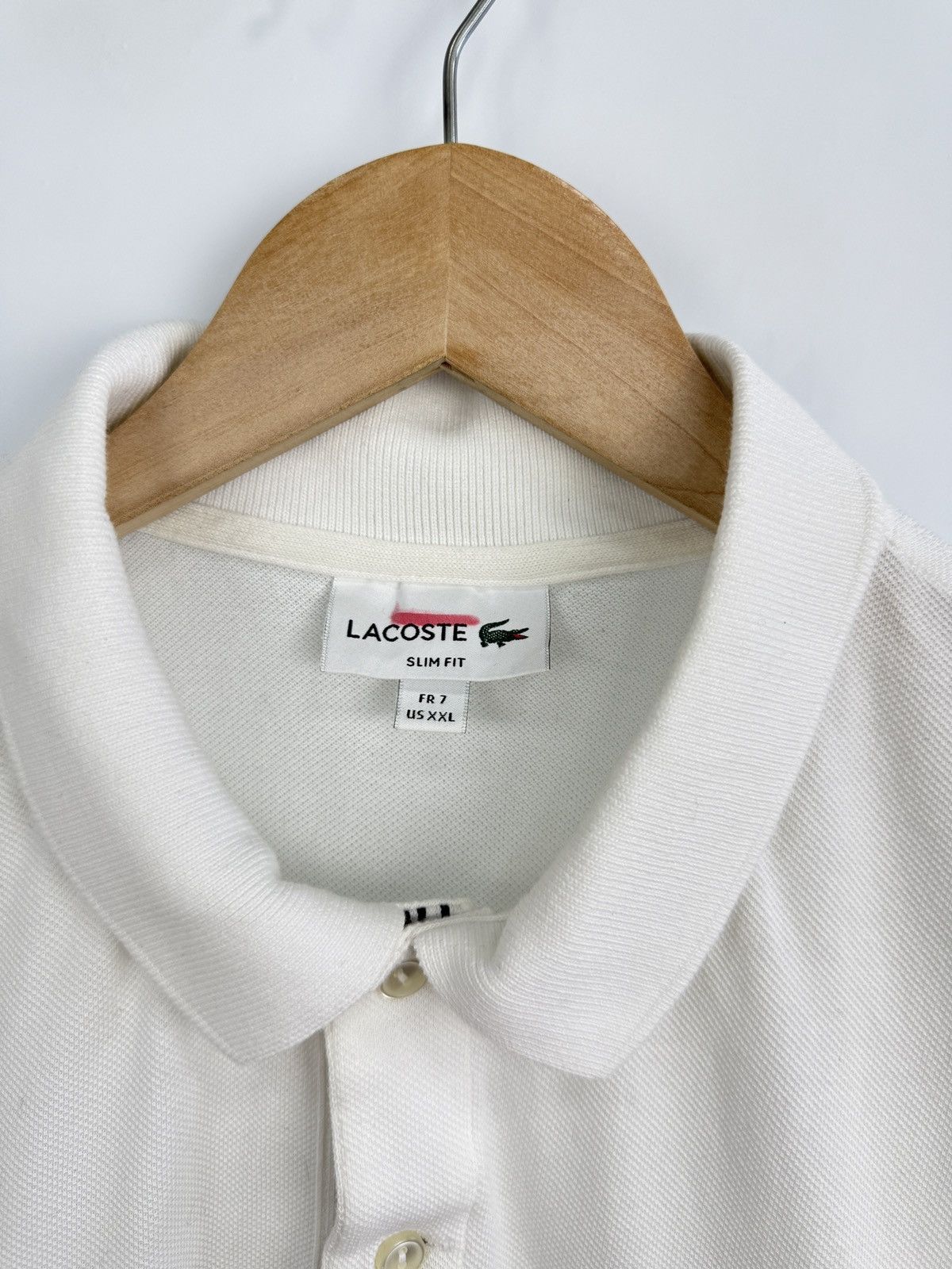 Lacoste 🇫🇷 Lacoste Polo T-Shirt Slim Fit Made In France Retro Rare Size US XXL / EU 58 / 5 - 6 Thumbnail