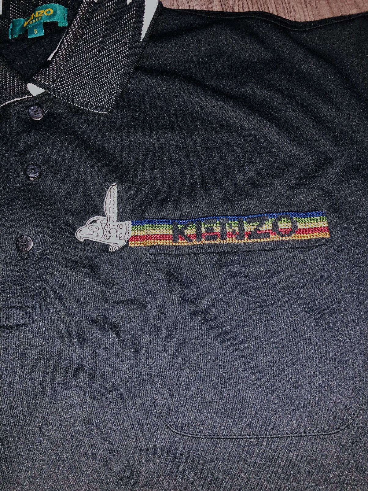 Kenzo × Vintage Vintage Kenzo Golf Pocket Long Sleeve Polo Shirt Size US XL / EU 56 / 4 - 6 Thumbnail