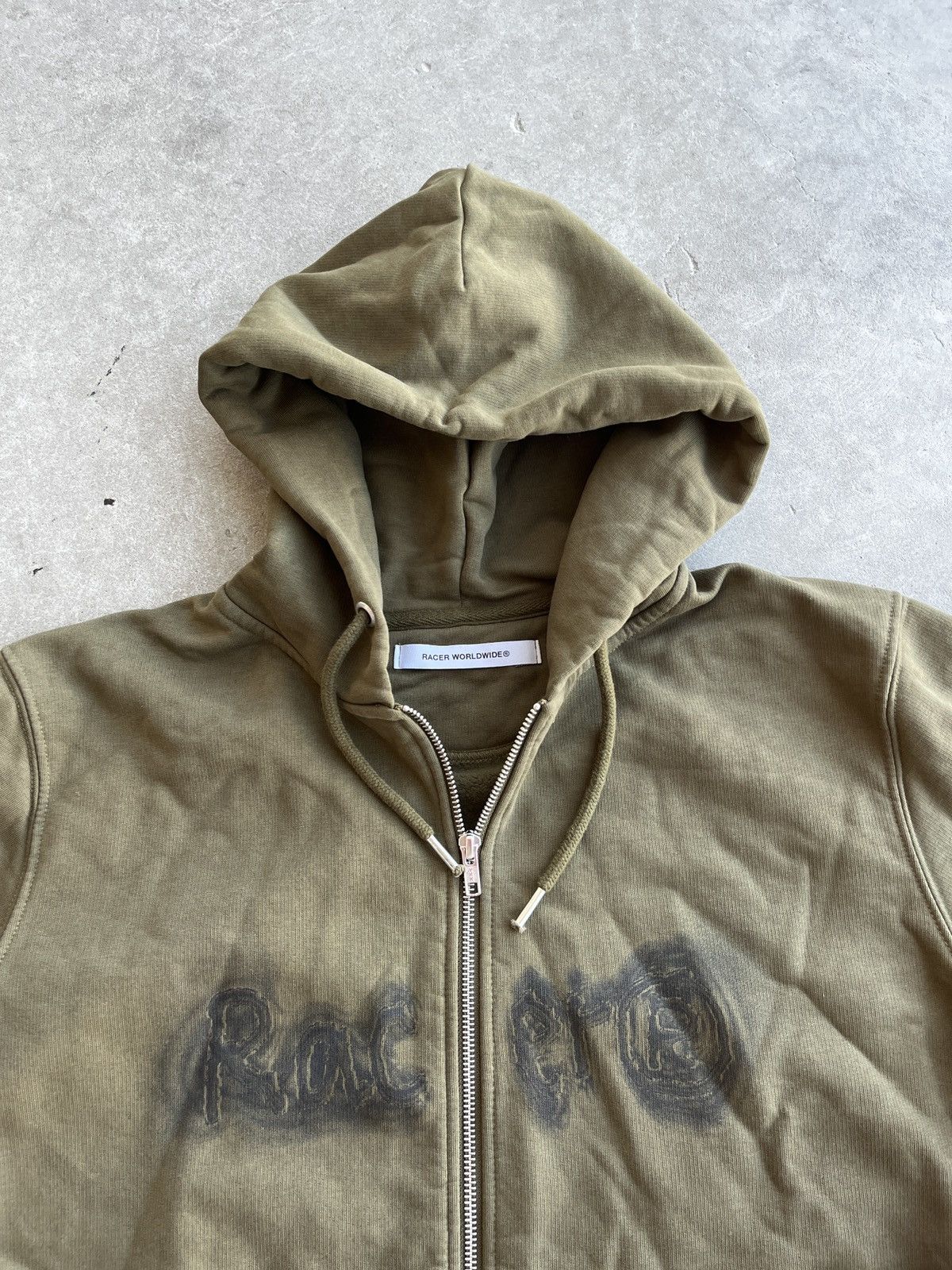 Racer Worldwide Racer Worldwide Army Green Logo Hoodie (unisex) Size US L / EU 52-54 / 3 - 11 Thumbnail