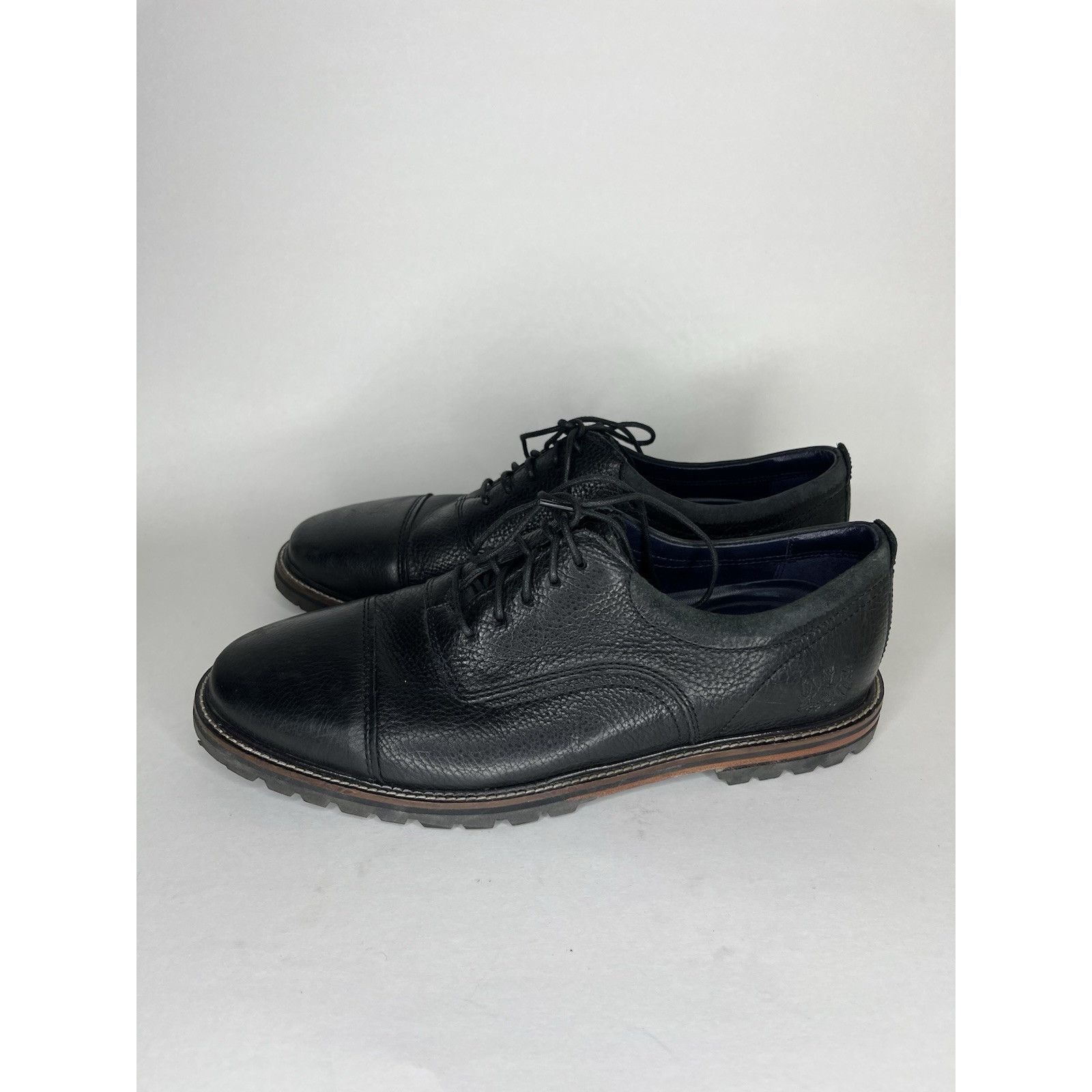Cole Haan Cole Haan Black Leather Cap Toe Lace Up Casual Oxfords Shoes Size US 8 / EU 41 - 11 Thumbnail