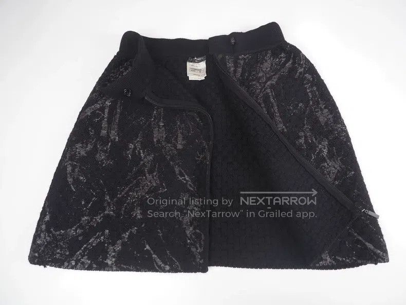 Chanel Chanel size S Black diamond button wool knit short skirt Size 23" - 5 Thumbnail
