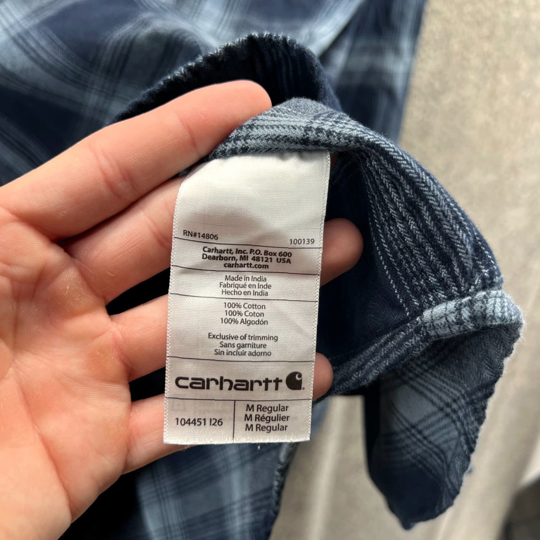 Carhartt VINTAGE Carhartt Shirt Mens Medium Blue Plaid Flannel Button Down Long Sleeve Shacket Size US M / EU 48-50 / 2 - 3 Thumbnail