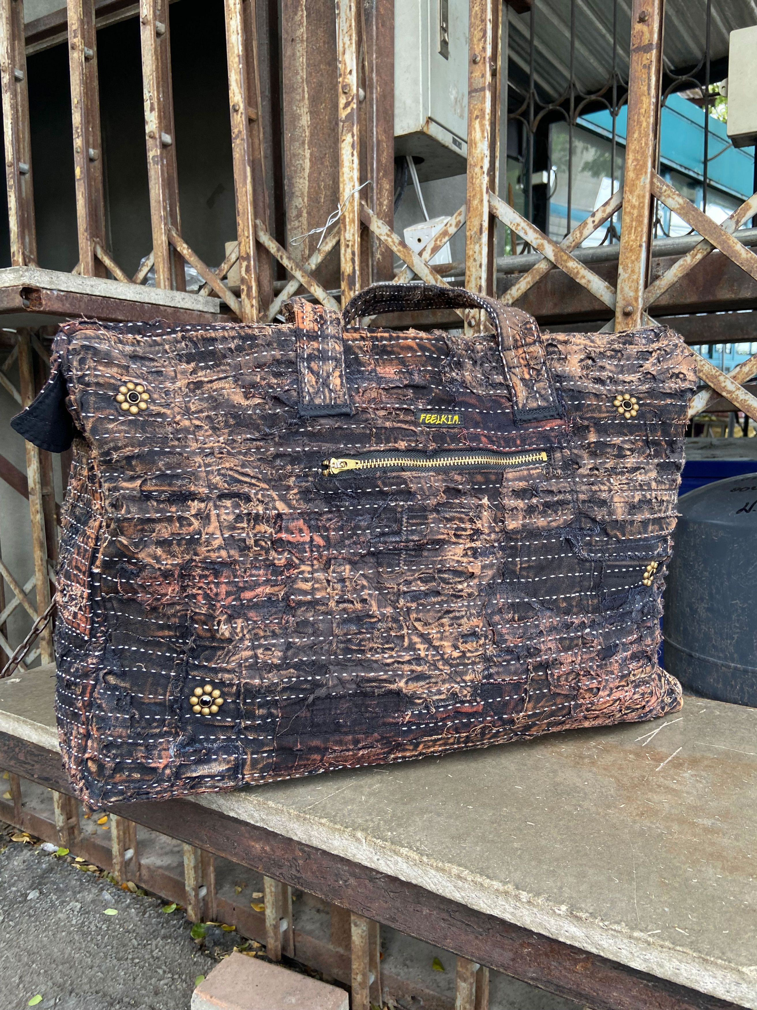 Japanese Brand 1/1 BORO Damaged Tote Bag Size ONE SIZE - 8 Thumbnail