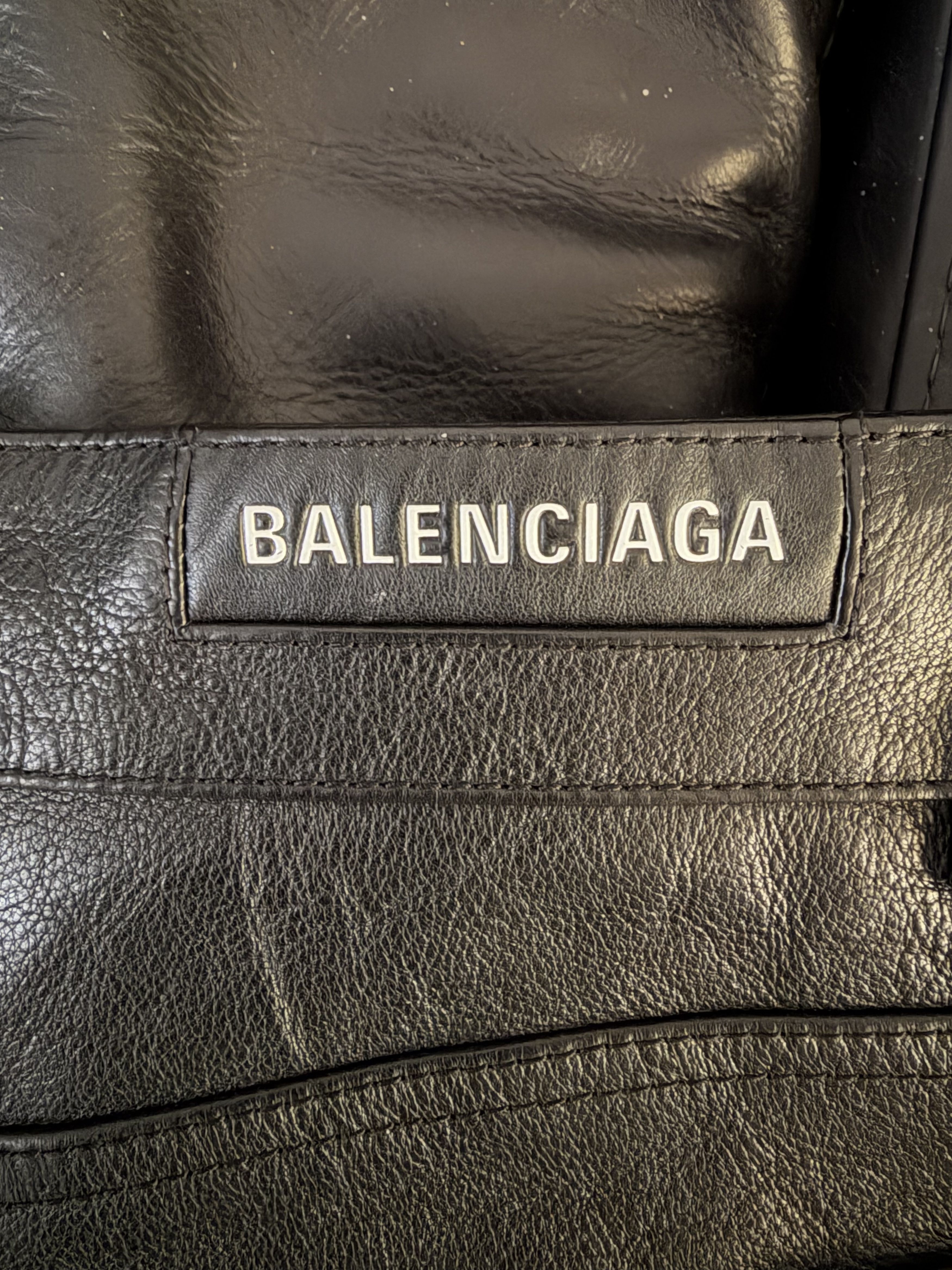 Balenciaga Asymmetric Buffalo Leather Biker Mini Skirt Size 26" / US 2 / IT 38 - 5 Thumbnail