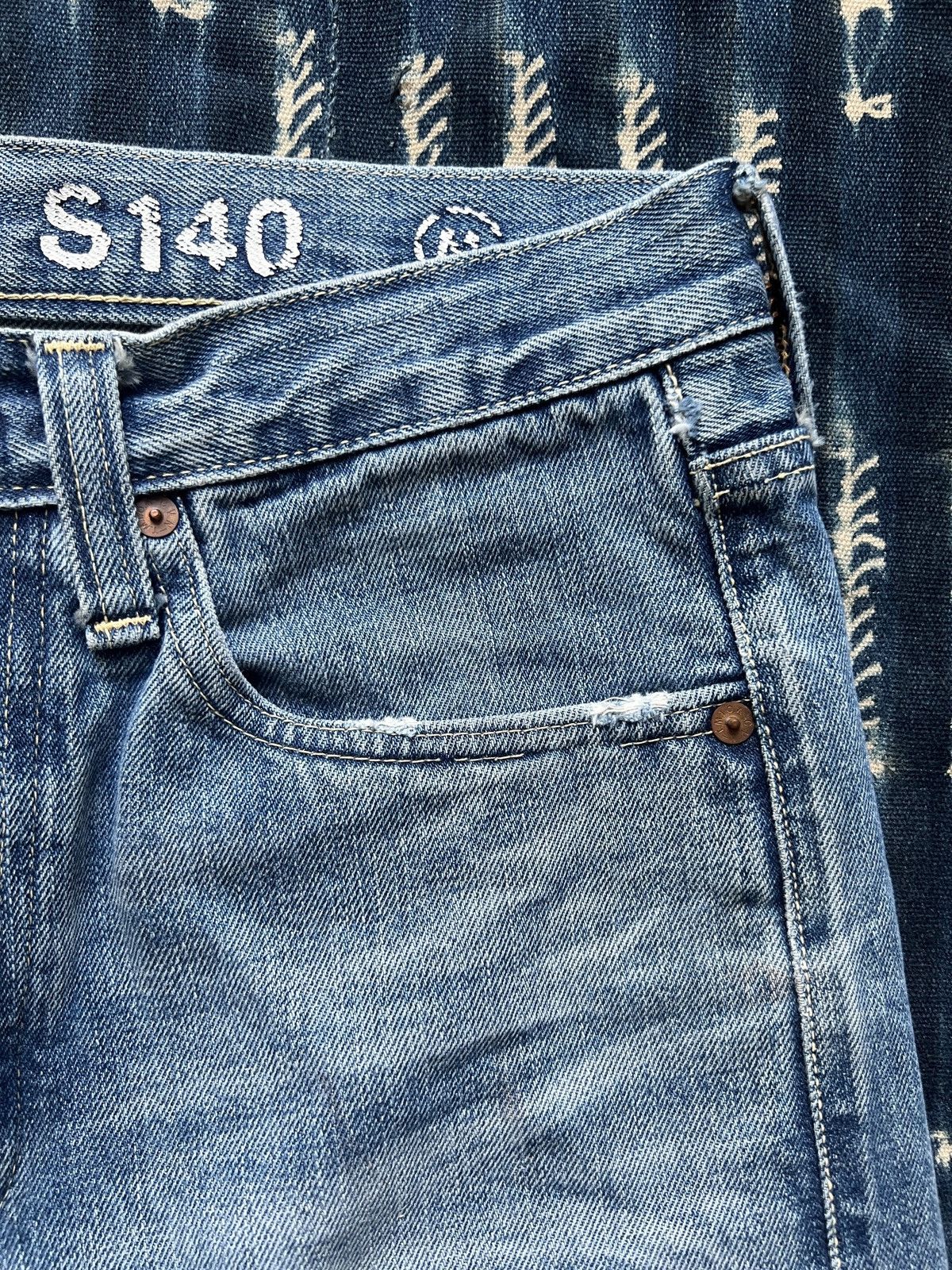Japanese Brand Selvedge Denim Dirty Painting Jeans Celine RRL Visvim Size US 30 / EU 46 - 4 Thumbnail