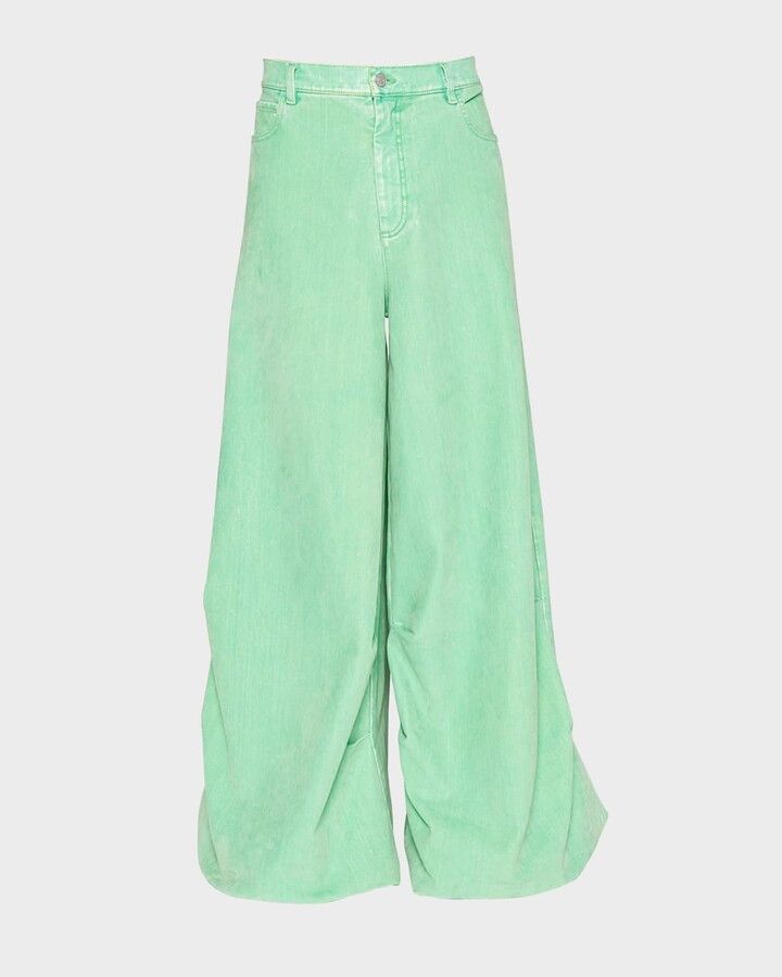 o1srvl11e0724 Denim Trouser in Green
