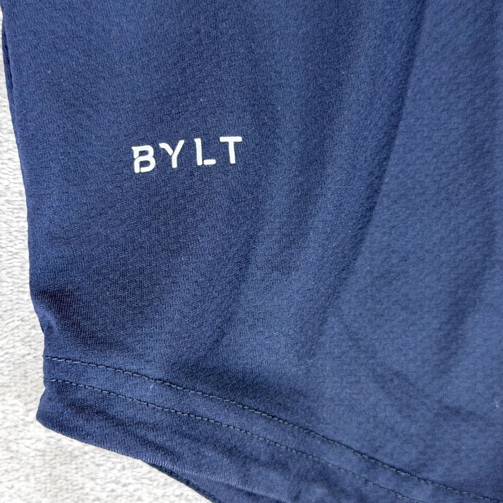 Vintage BYLT Premium Basics Polo Shirt Navy White Trim M Adult Blue Solid Drop-Cut SS Polo Short Sleeve Athletic Size US M / EU 48-50 / 2 - 3 Thumbnail