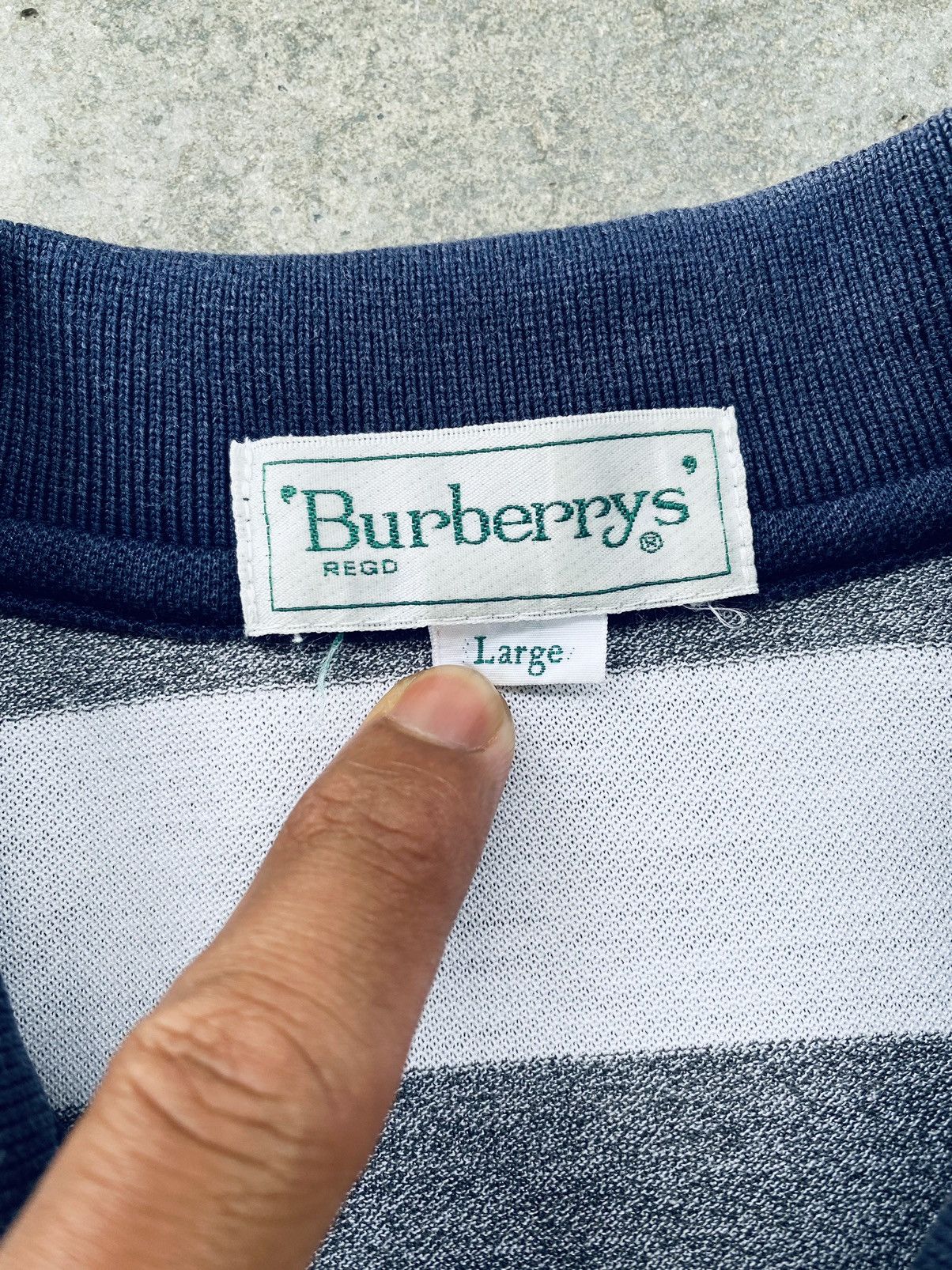 Burberry Vintage 90s Burberry Striped Polo Tees Size US L / EU 52-54 / 3 - 6 Thumbnail