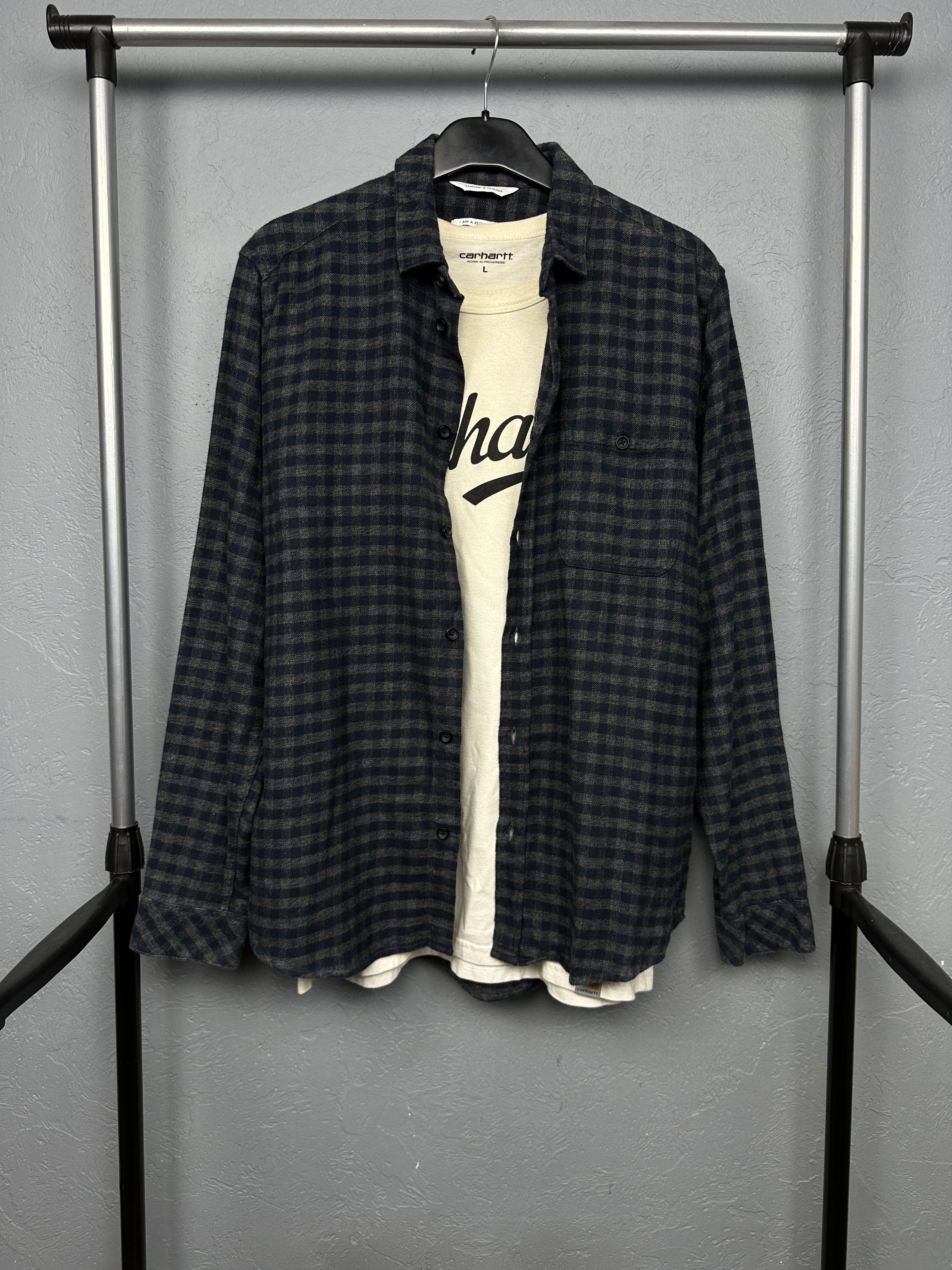 Samsoe Samsoe Samsoe & Samsoe Mens Flannel Plaid Shirt Size US M / EU 48-50 / 2 - 1 Thumbnail