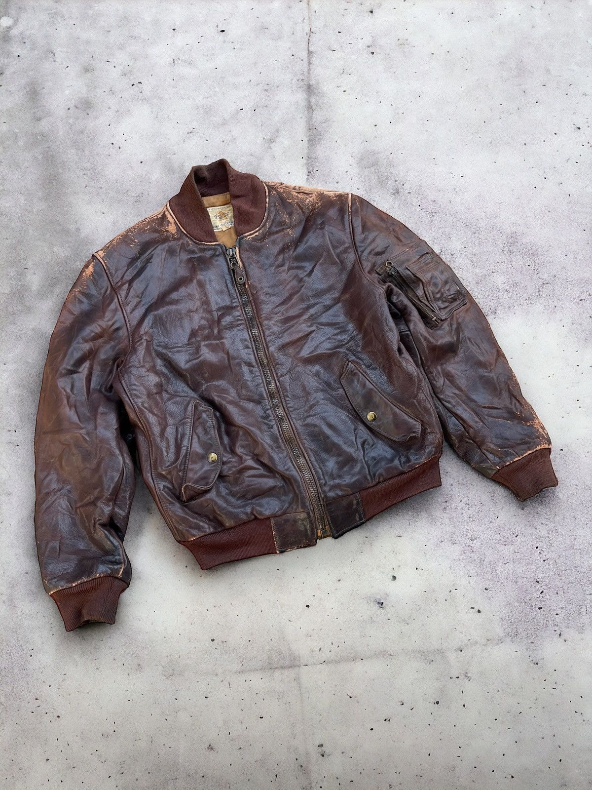 Golden Bear 🔥Vintage Golden Bear Genuine Leather Flight Bomber Jacket Size US M / EU 48-50 / 2 - 4 Thumbnail