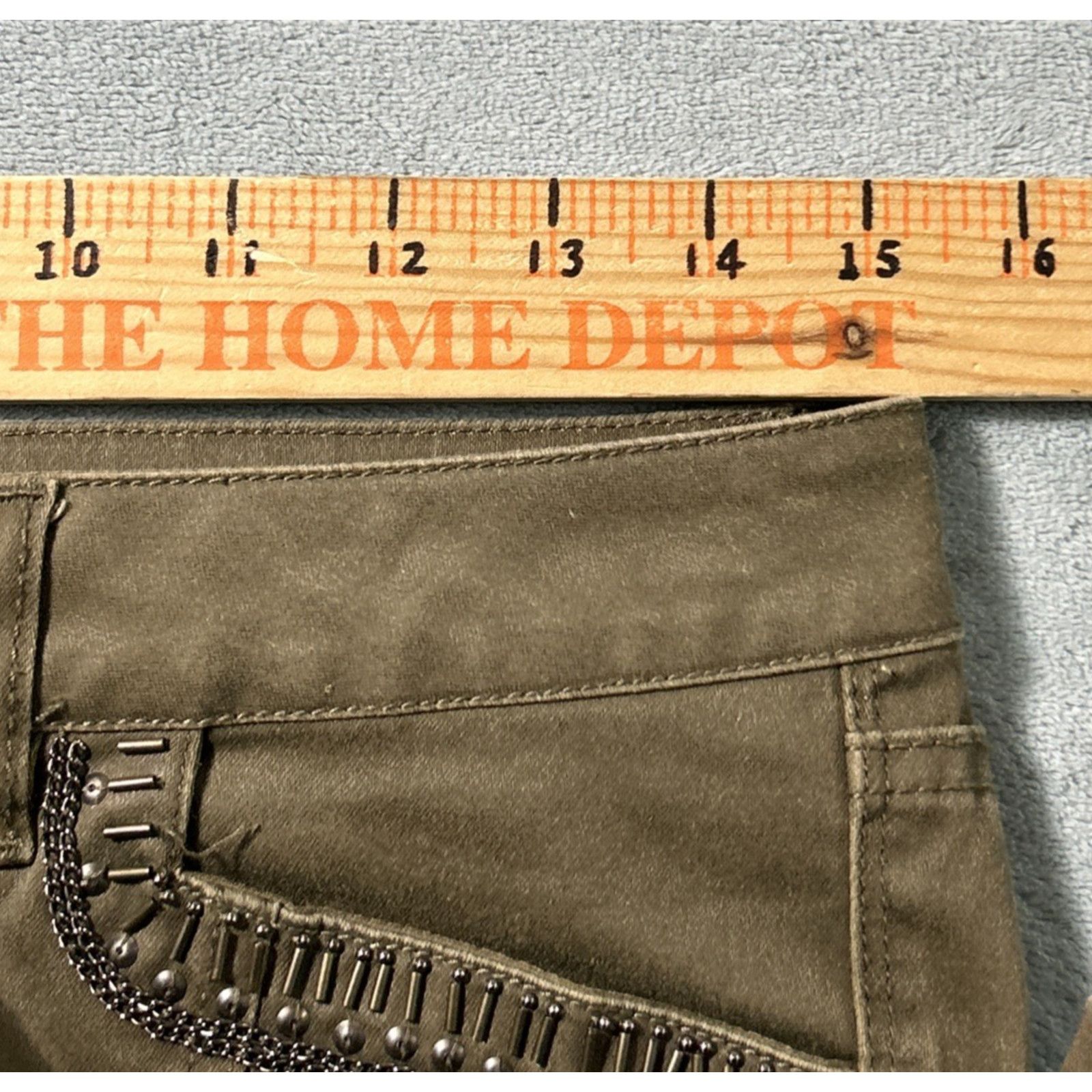 Levi's Rhinestoned Cargo Pants Women 4 30x27 Stretch Slim Ankle Zip Size 27" / US 4 / IT 40 - 15 Thumbnail