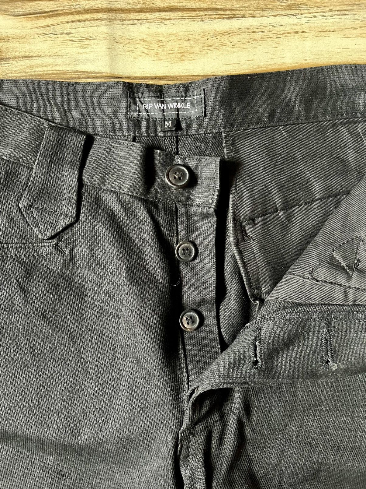 RIPVANWINKLE 🇯🇵Y2K Workwear Bootcut Black Jeans Button Corduroy Flare Size US 32 / EU 48 - 7 Thumbnail