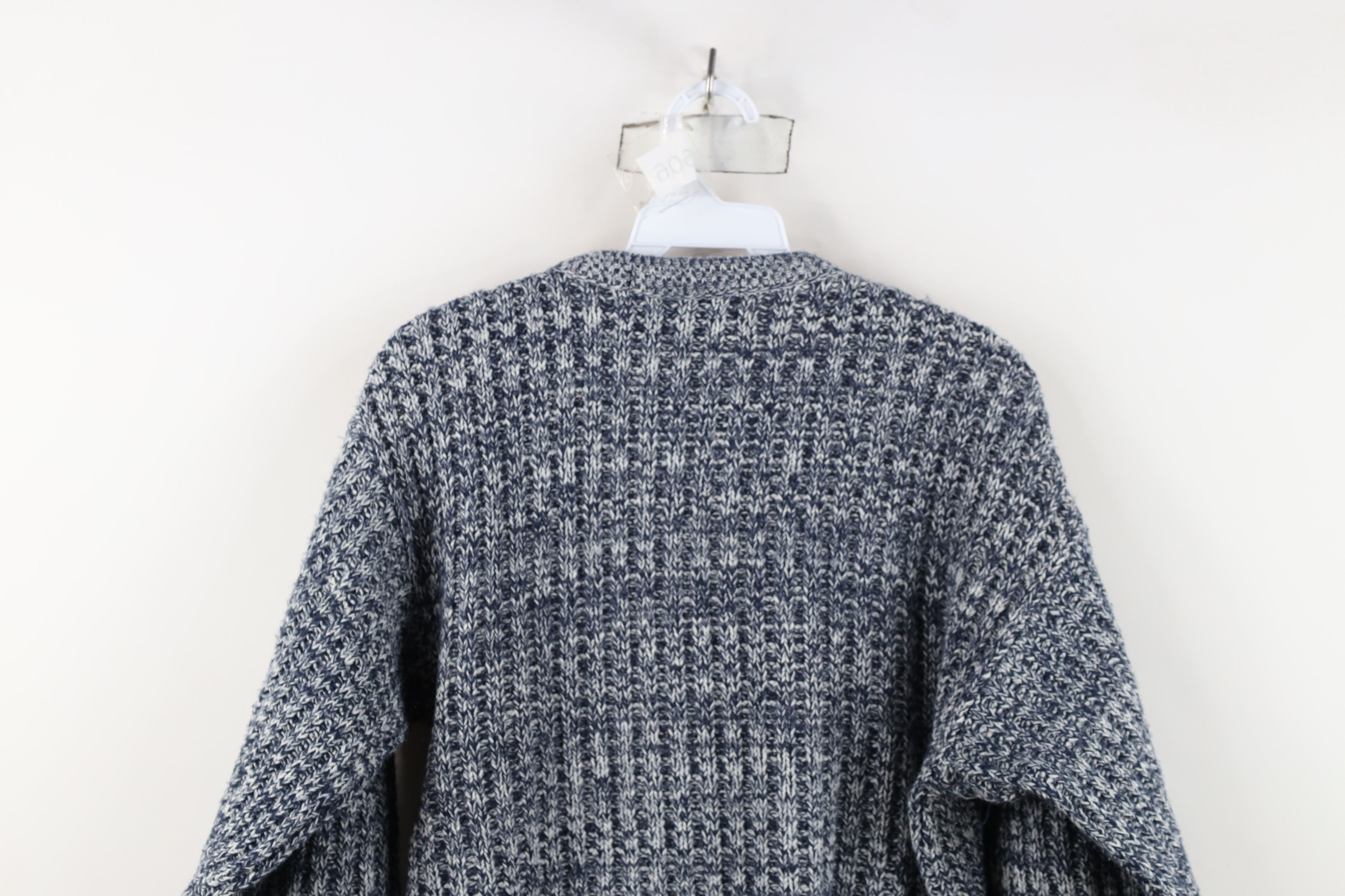 Vintage Vintage 90s Streetwear Chunky Ribbed Knit Sweater Blue USA Size US M / EU 48-50 / 2 - 10 Thumbnail
